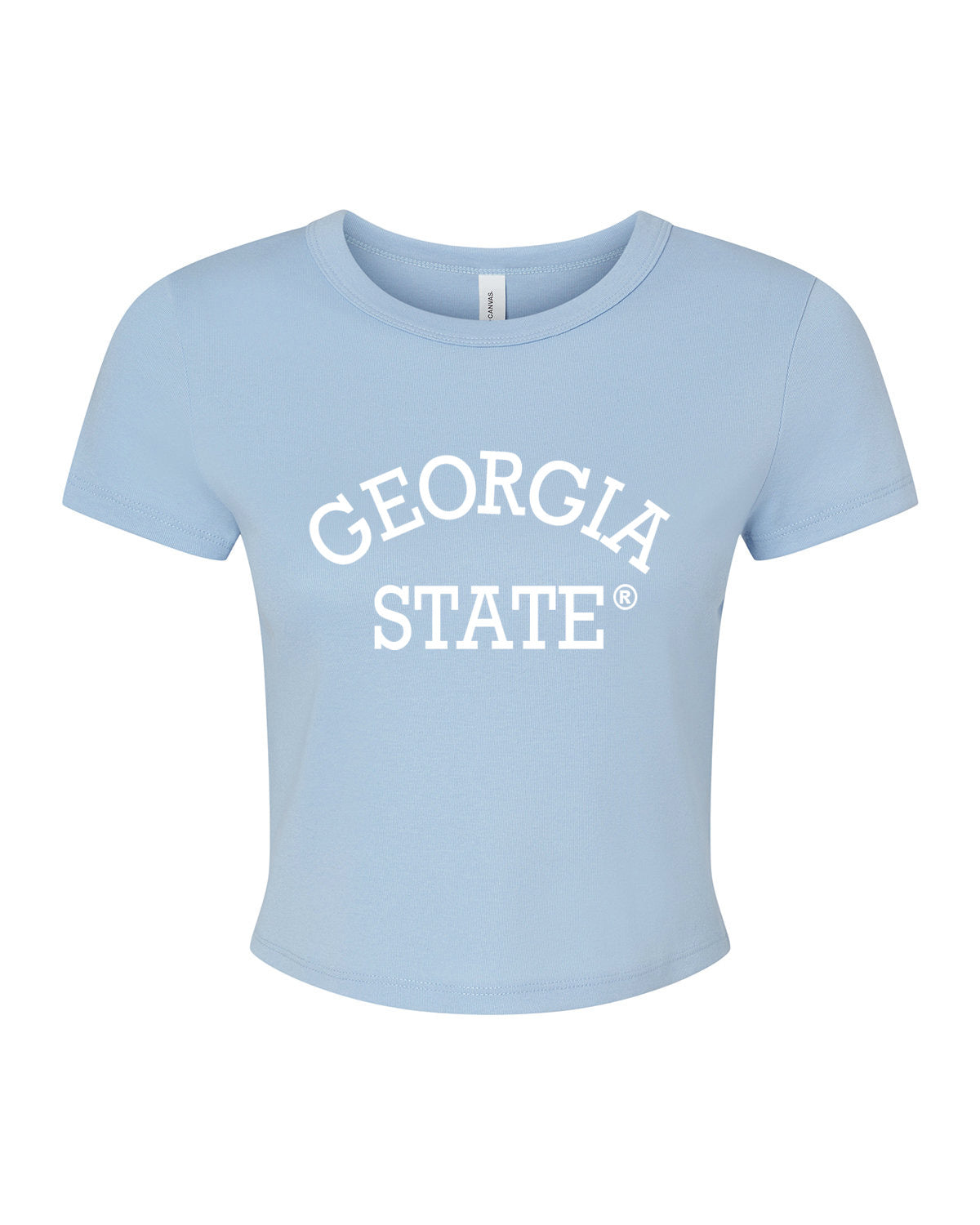 Georgia State University Women's Micro Rib Baby Tee-Baby Blue
