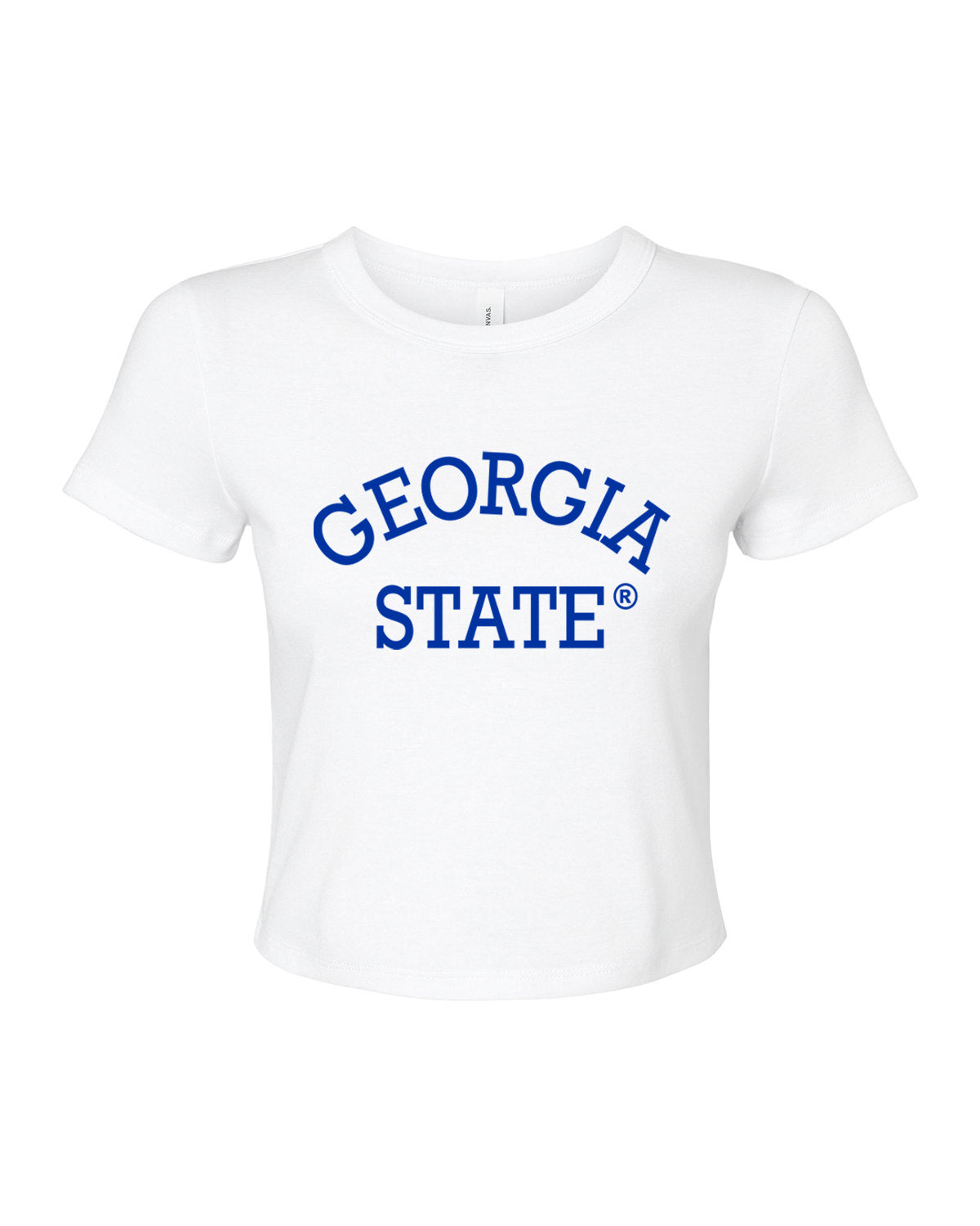 Georgia State University Women's Micro Rib Baby Tee-White