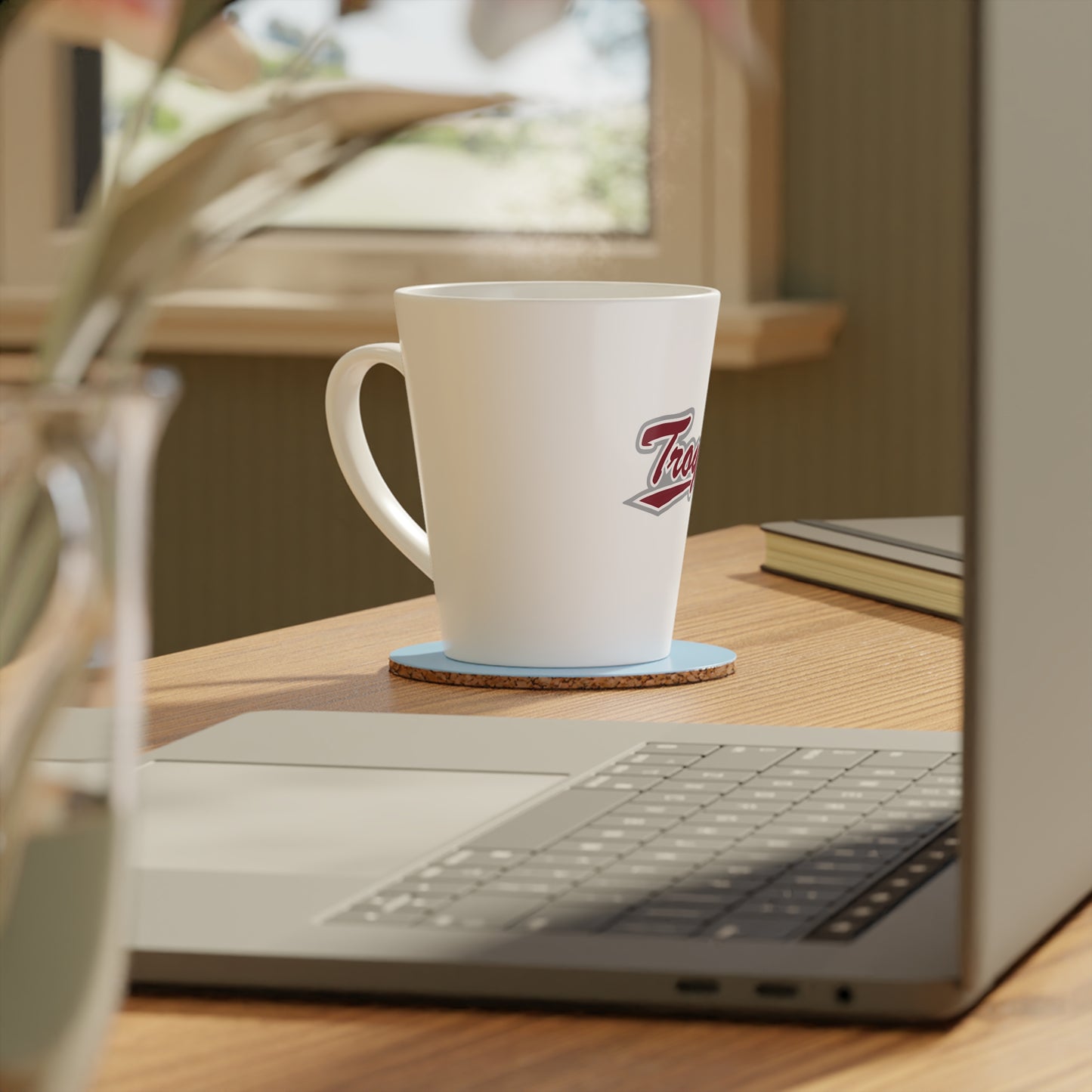 Troy University, Troy Logo, Latte Mug, 12oz