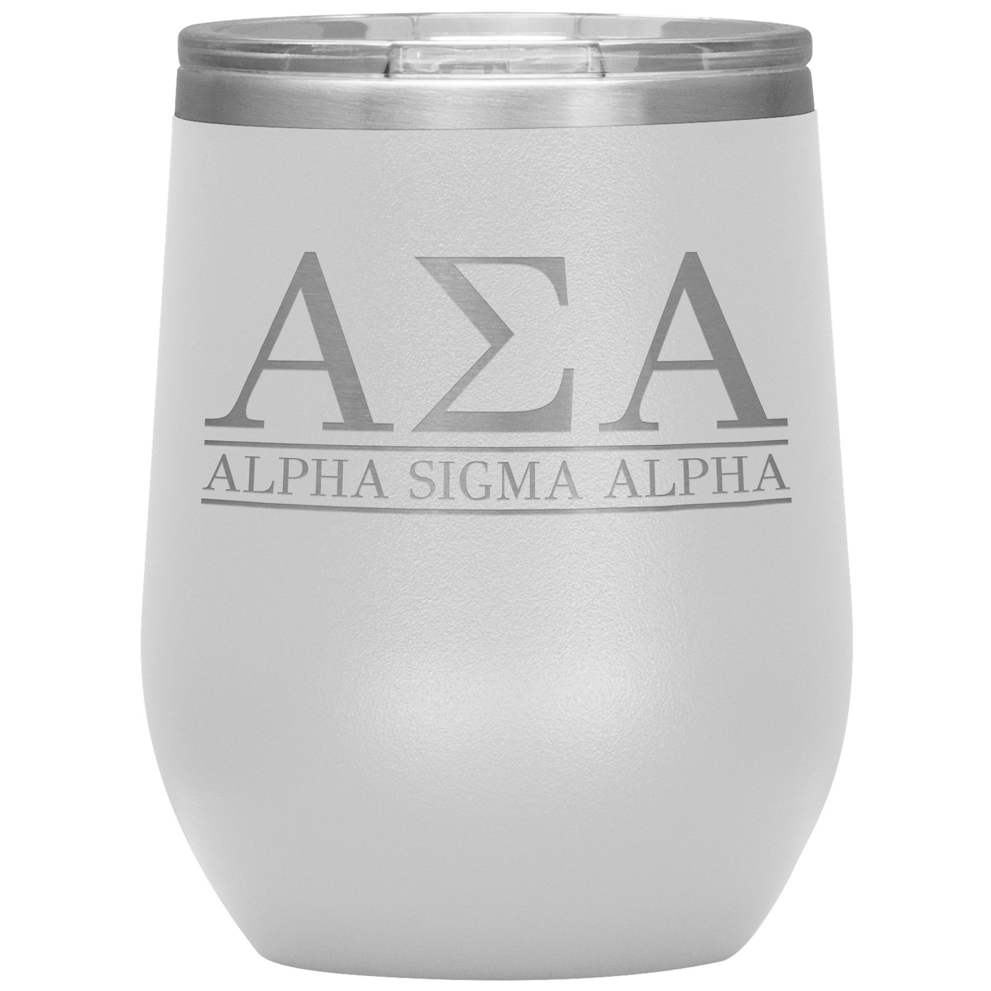 Alpha Sigma Alpha Sorority, Greek Letters Logo, 12oz Wine Insulated Tumbler