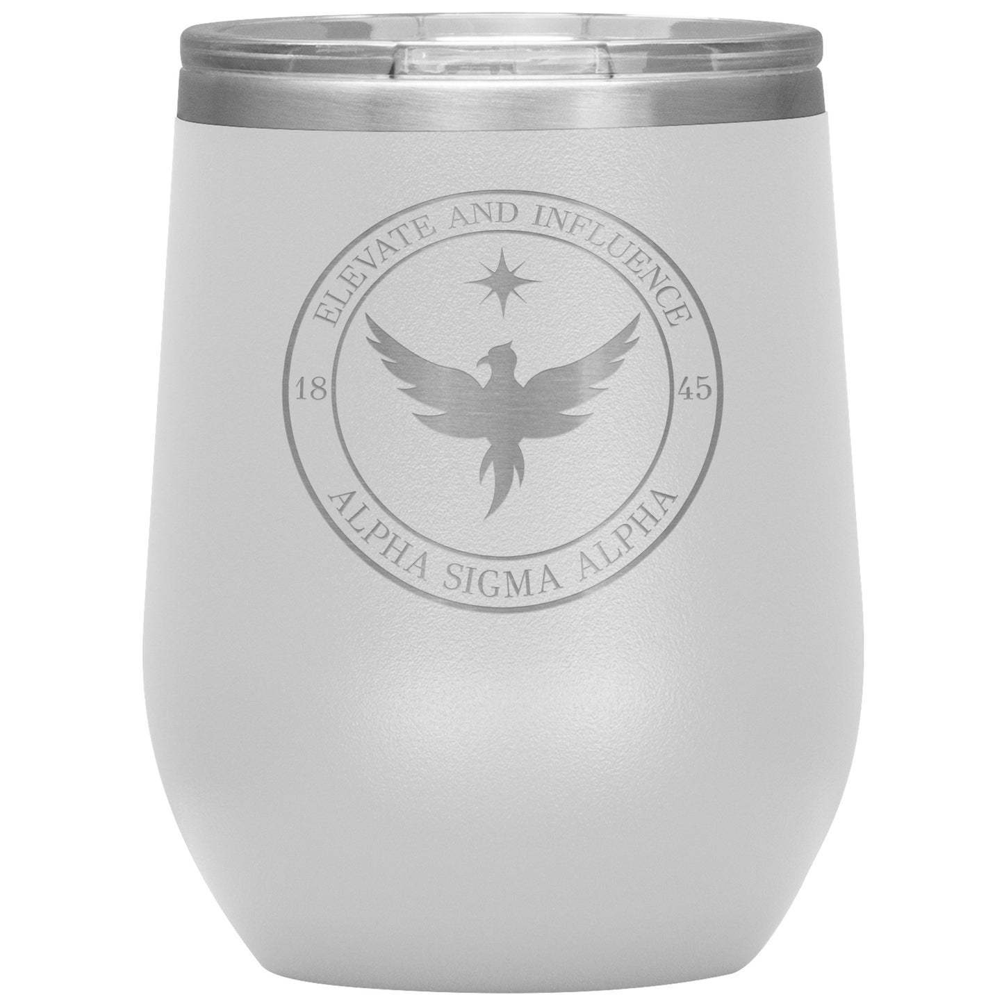 Alpha Sigma Alpha Sorority, Phoenix Logo, 12oz Wine Insulated Tumbler