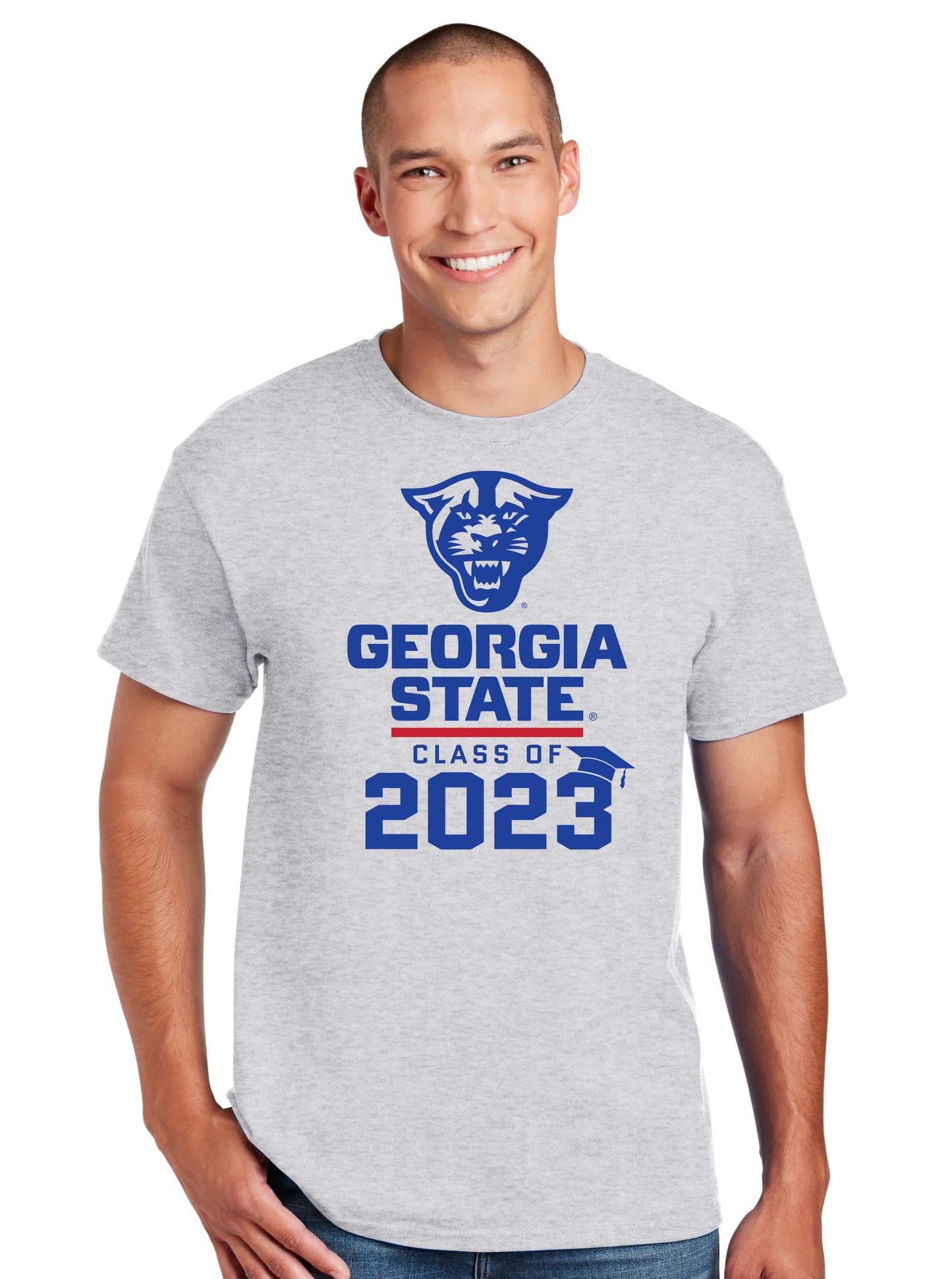 Class Of 2023 Panthers Georgia State 50 Cotton/50 Poly T-Shirt- Ash
