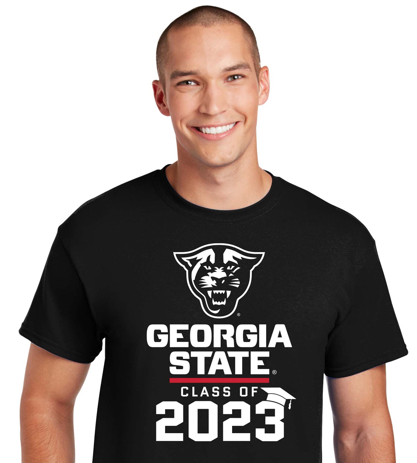 Class Of 2023 Panthers Georgia State 50 Cotton/50 Poly T-Shirt- Black
