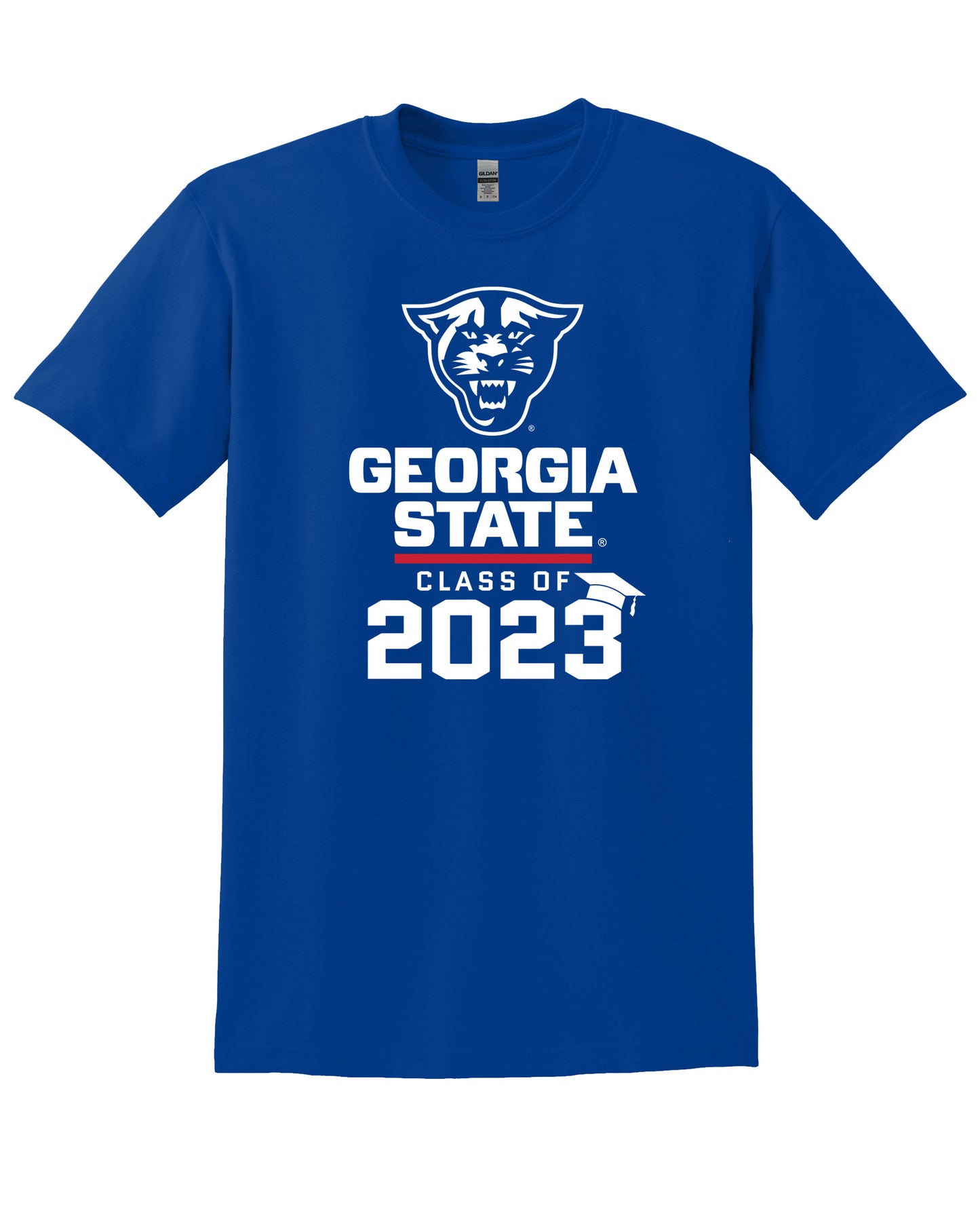 Class Of 2023 Panthers Georgia State 50 Cotton/50 Poly T-Shirt- Royal