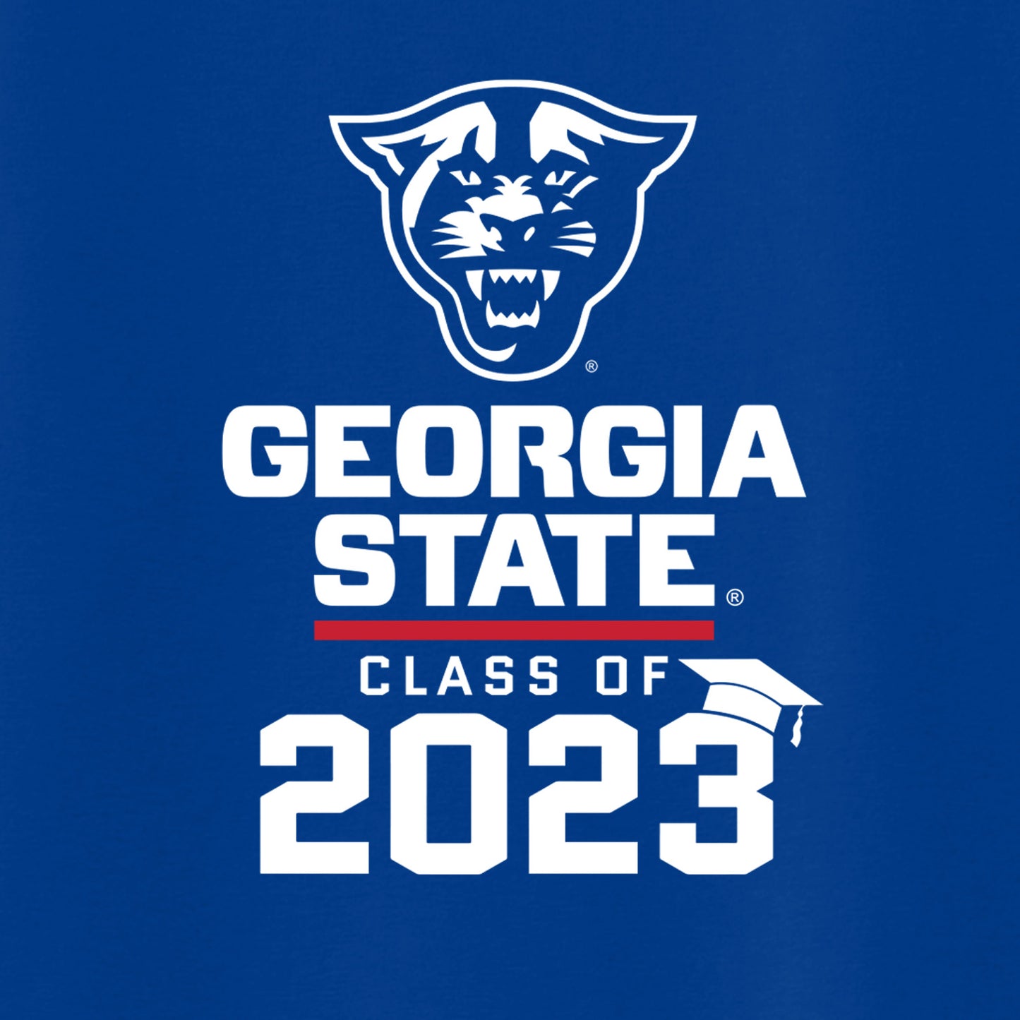 Class Of 2023 Panthers Georgia State 50 Cotton/50 Poly T-Shirt- Royal