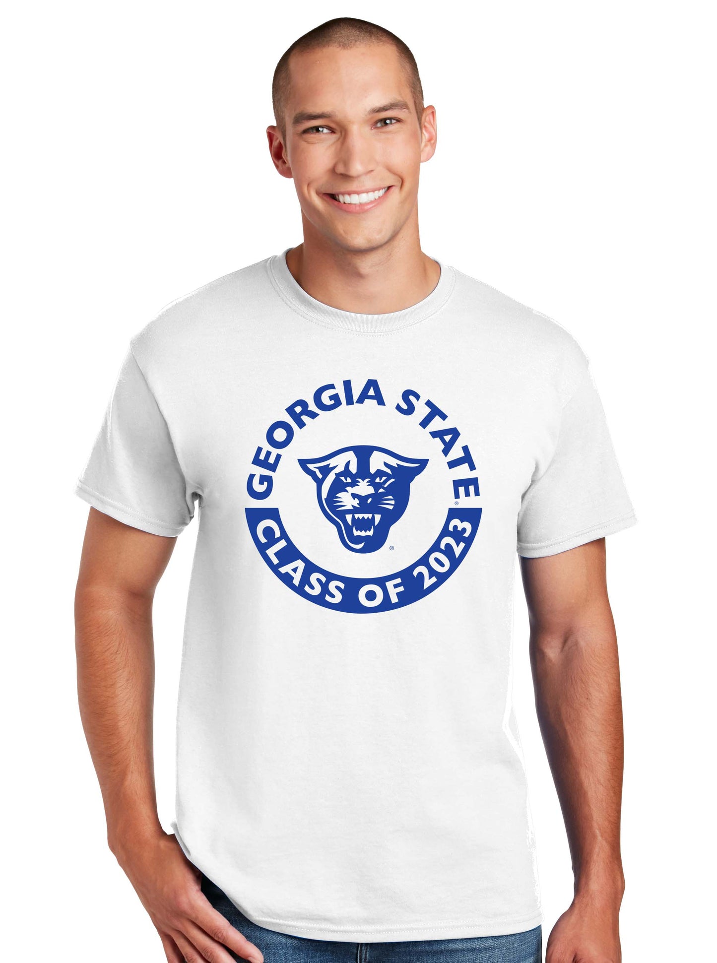 Class Of 2023 Georgia State, Panthers, 50 Cotton/50 Poly T-Shirt- White