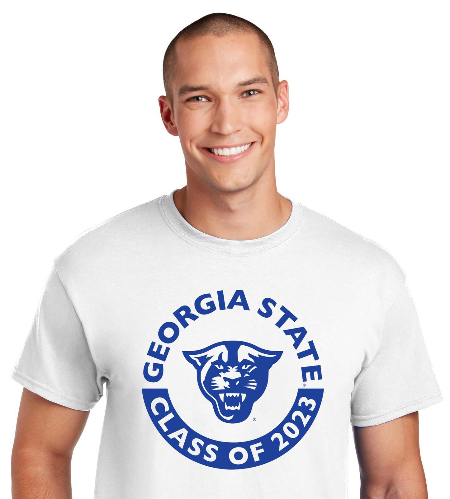 Class Of 2023 Georgia State, Panthers, 50 Cotton/50 Poly T-Shirt- White