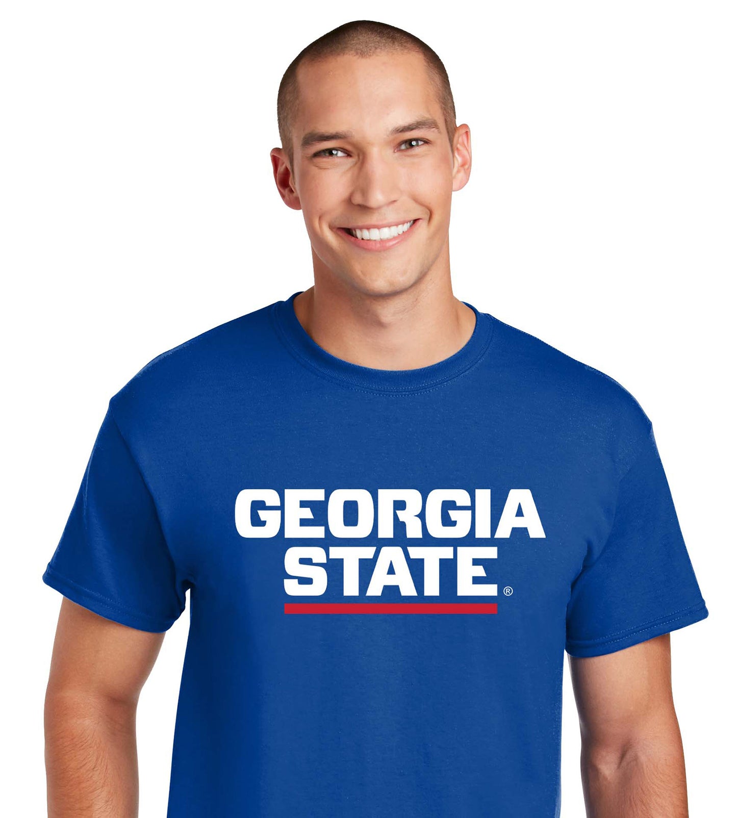 Georgia State 50 Cotton/50 Poly T-Shirt- Royal