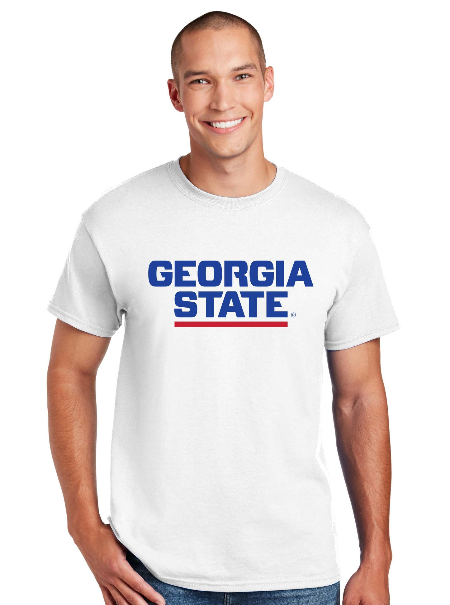 Georgia State 50 Cotton/50 Poly T-Shirt- White