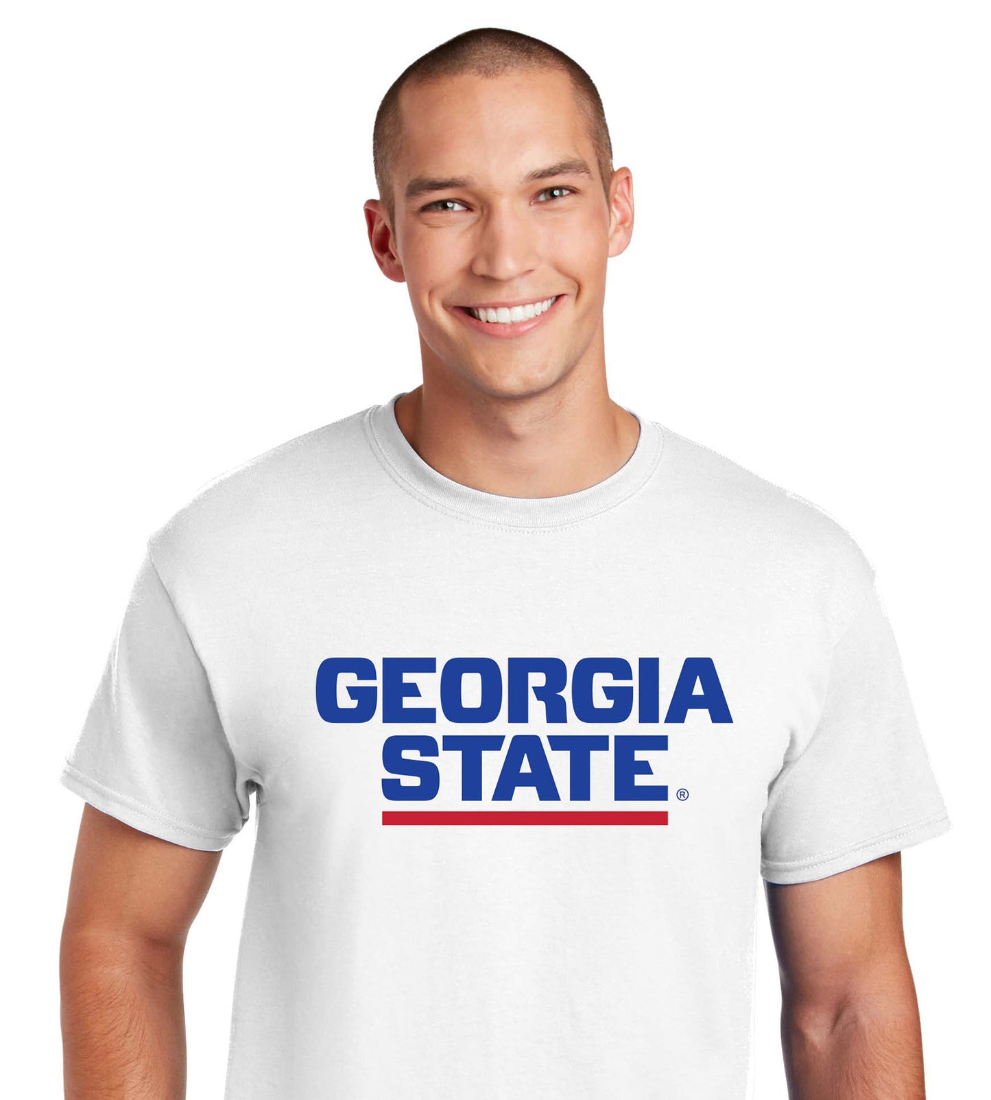 Georgia State 50 Cotton/50 Poly T-Shirt- White