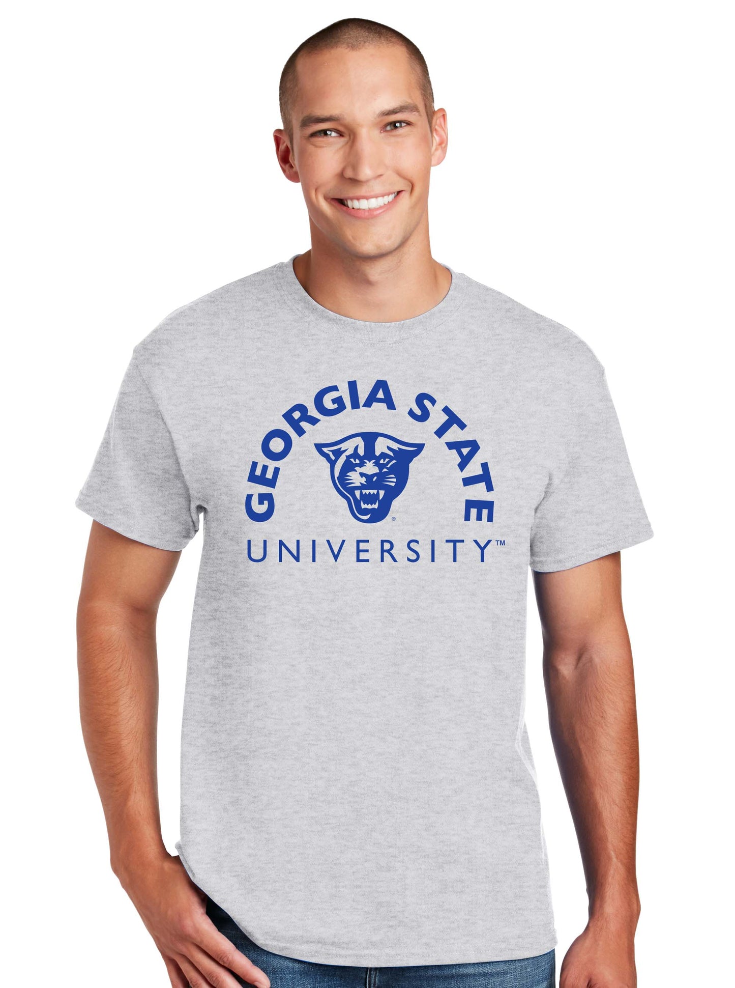 Georgia State Panthers 50 Cotton/50 Poly T-Shirt-Ash