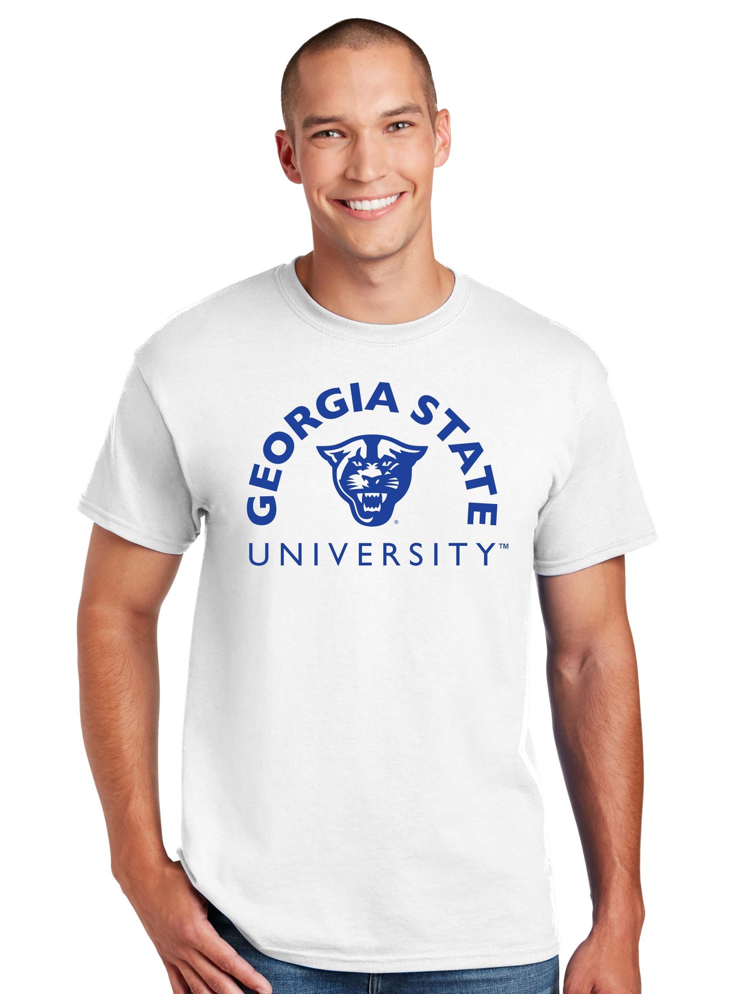 Georgia State Panthers 50 Cotton/50 Poly T-Shirt-White