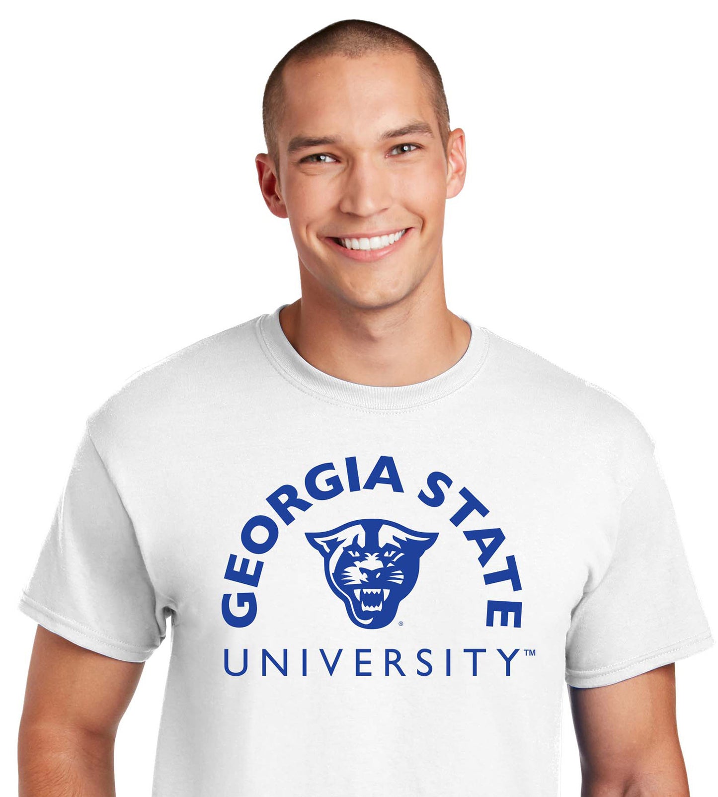 Georgia State Panthers 50 Cotton/50 Poly T-Shirt-White
