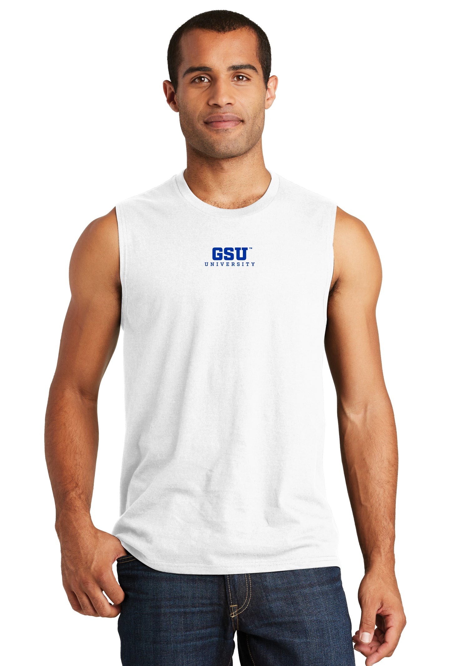 GSU University Muscle Tank- White