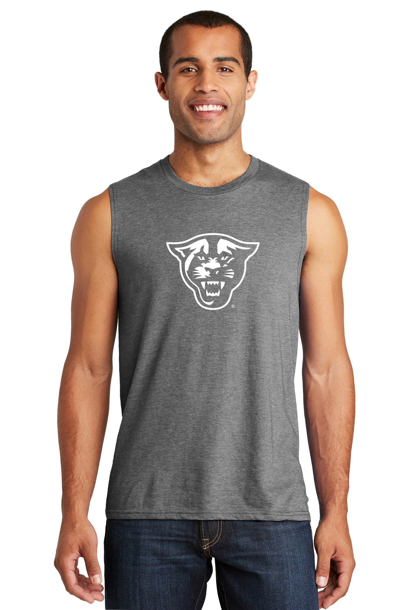 Panthers Muscle Tank-Grey Frost
