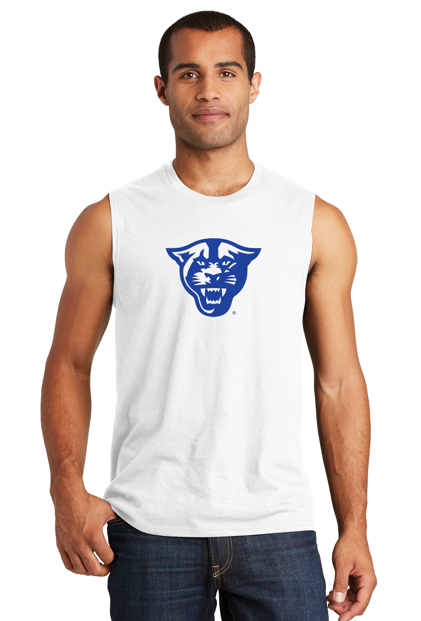 Panthers Muscle Tank- White