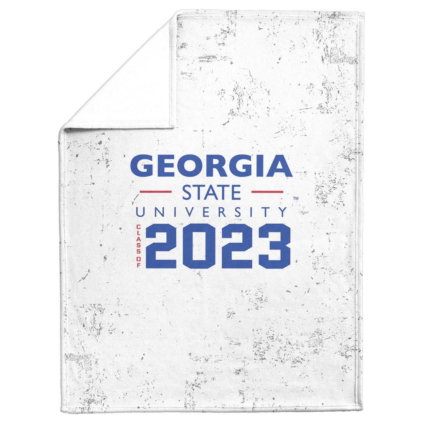 Georgia State University, Class Of 2023, White, Fleece Blanket