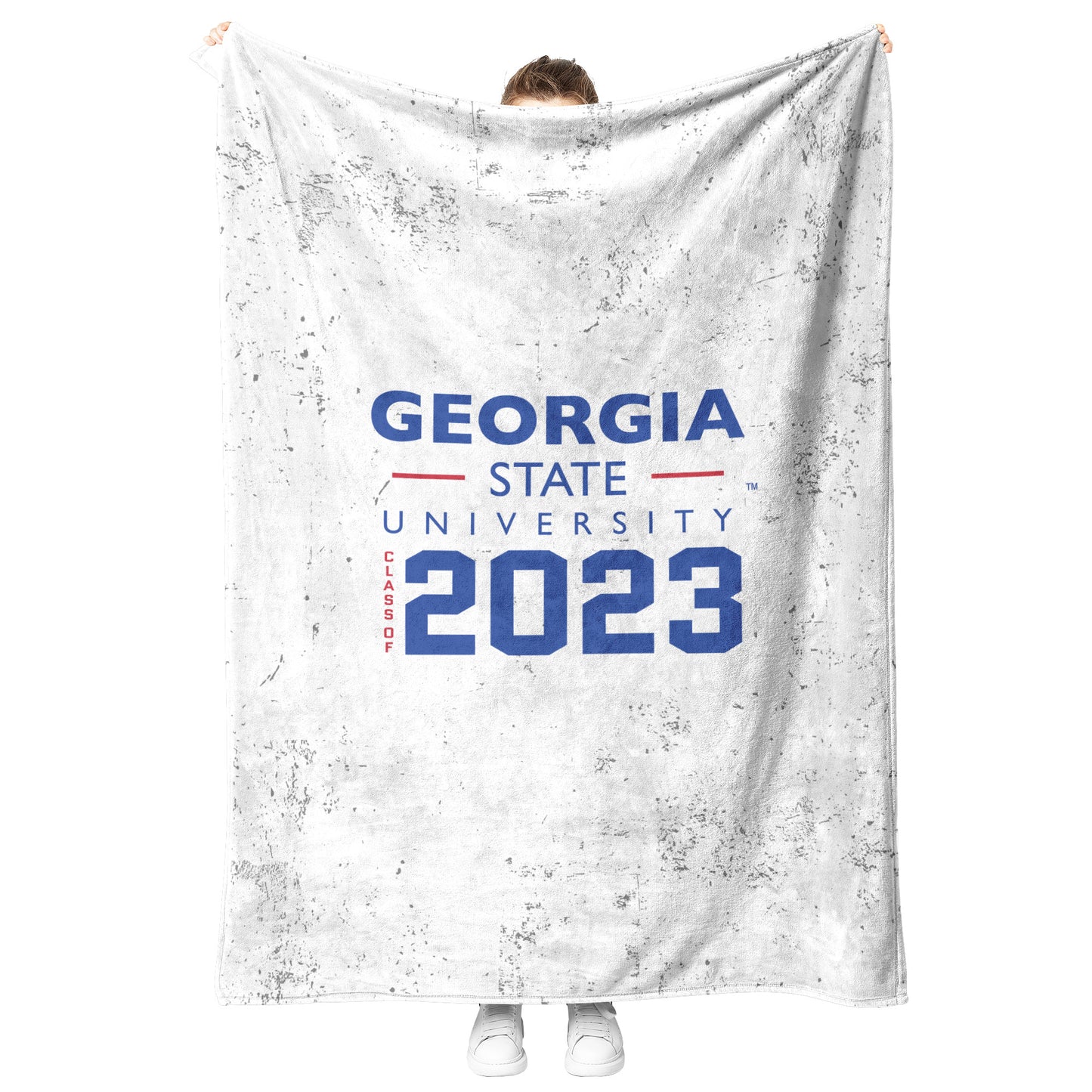 Georgia State University, Class Of 2023, White, Fleece Blanket