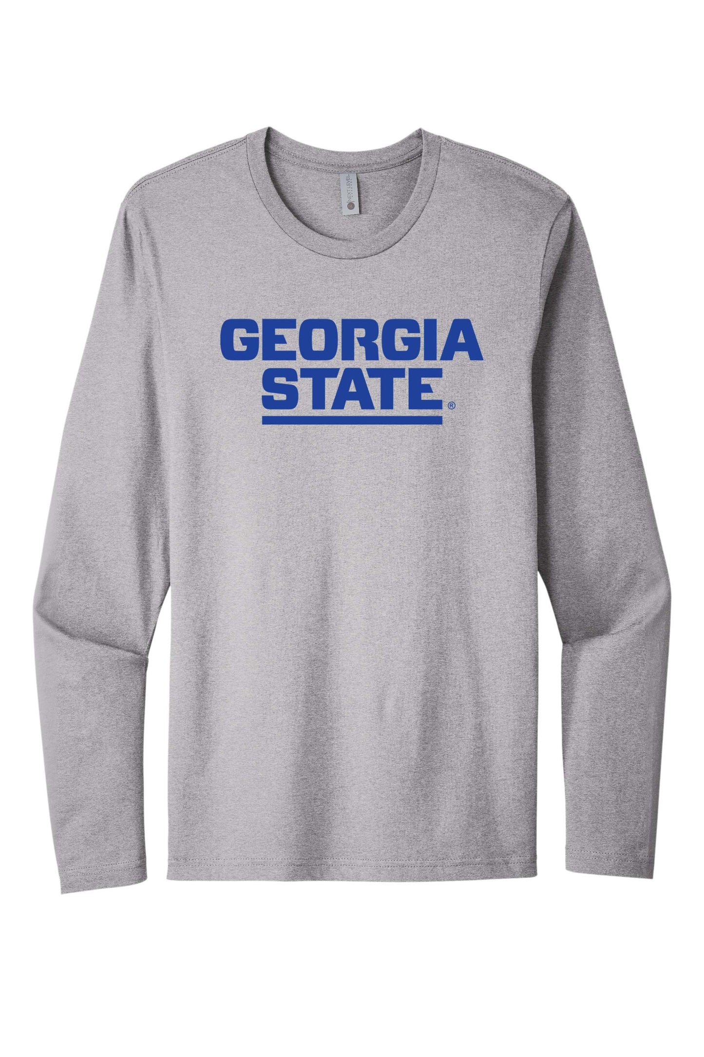 Georgia State Men's Cotton Long-Sleeve Crew- Heather Gray