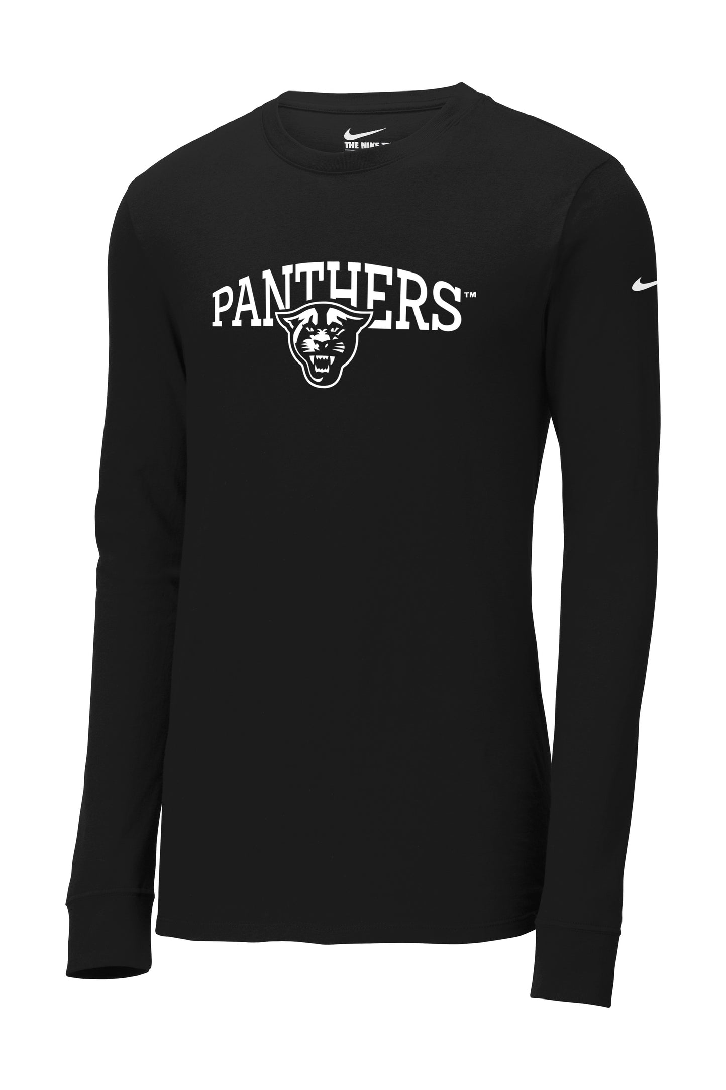 Panthers Nike Dri-FIT Cotton/Poly Long Sleeve Tee- Black