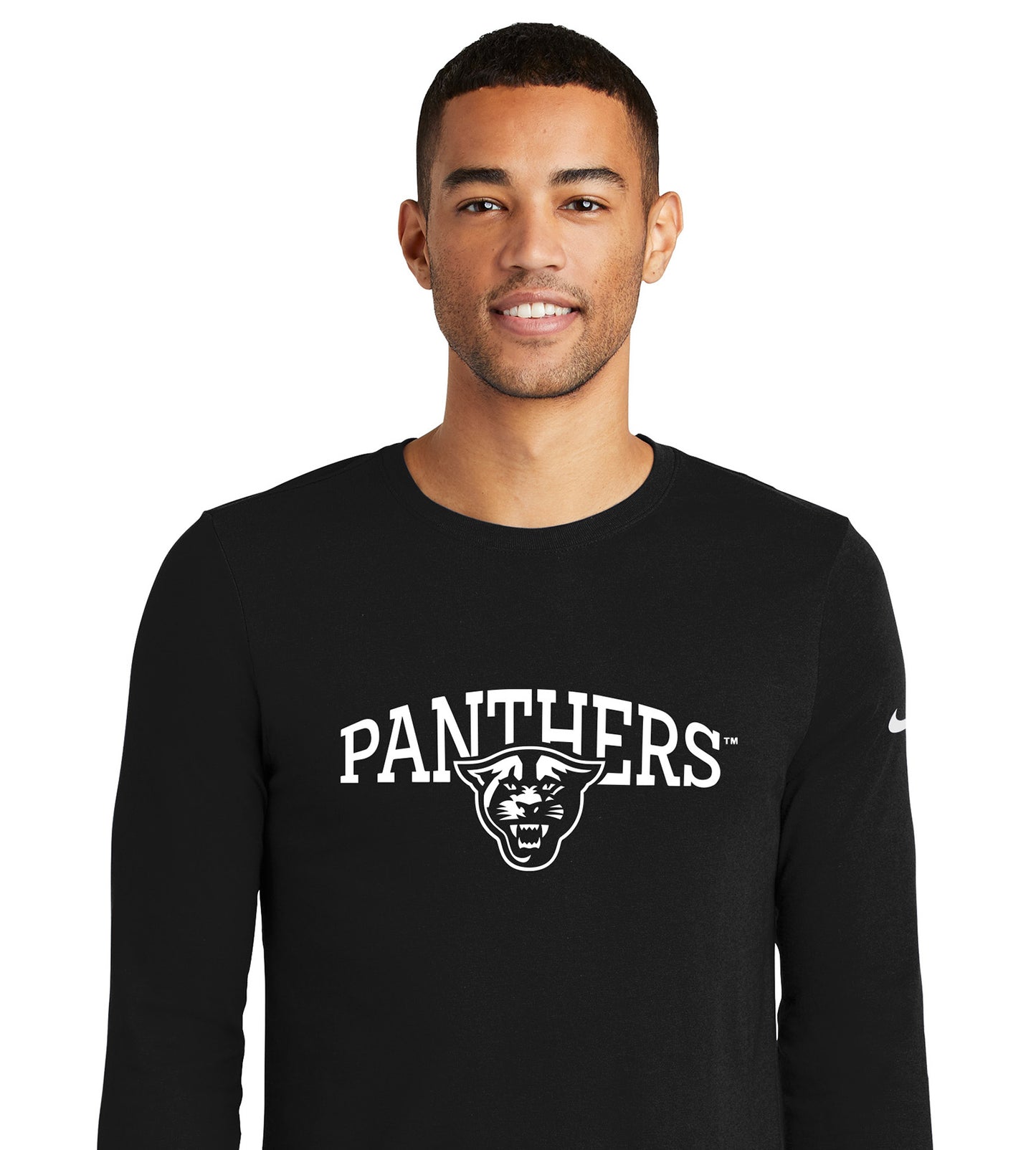 Panthers Nike Dri-FIT Cotton/Poly Long Sleeve Tee- Black