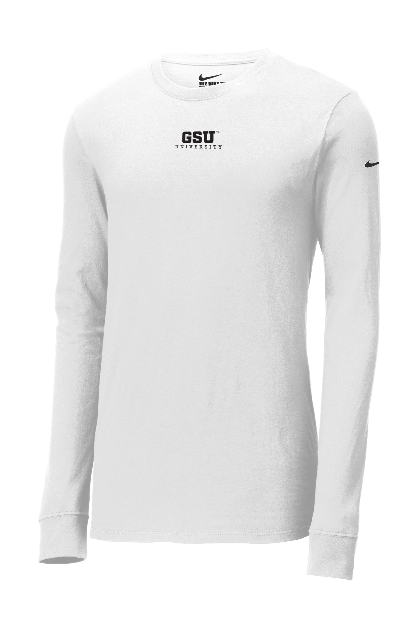 GSU University Nike Dri-FIT Cotton/Poly Long Sleeve Tee- White