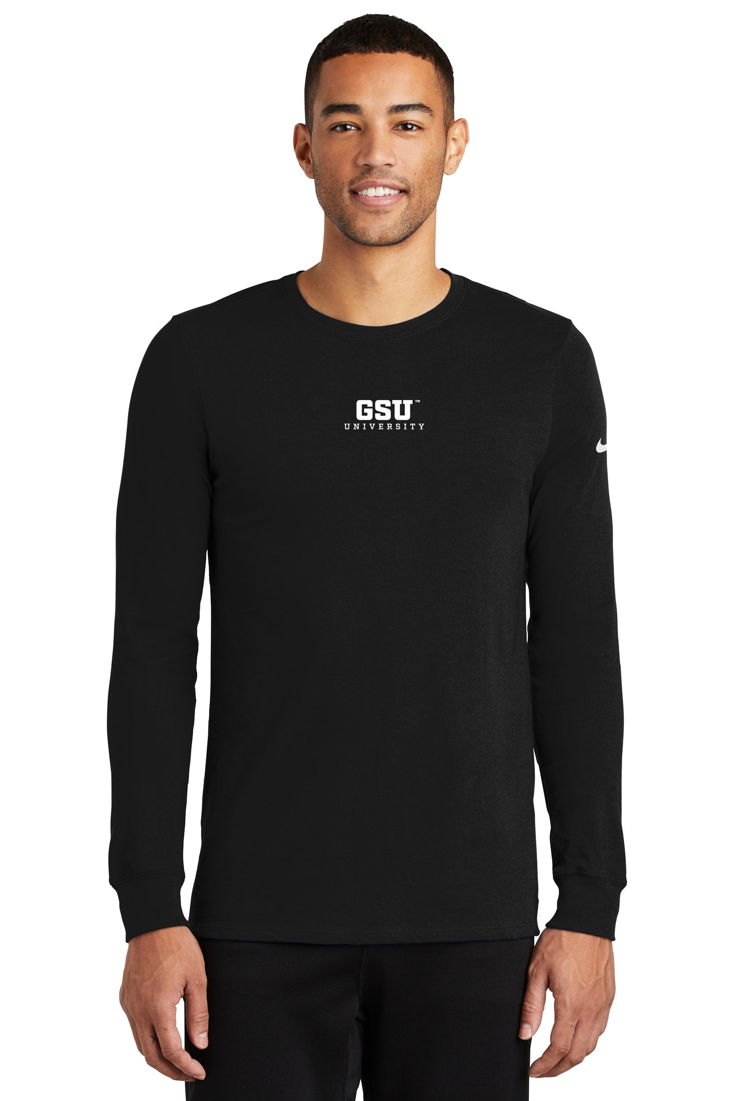 GSU University Nike Dri-FIT Cotton/Poly Long Sleeve Tee-Black