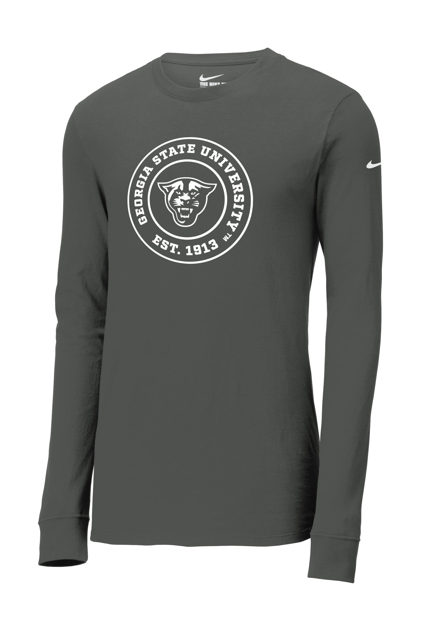 Georgia State University EST.1913 Nike Dri-FIT Cotton/Poly Long Sleeve Tee-Anthracite