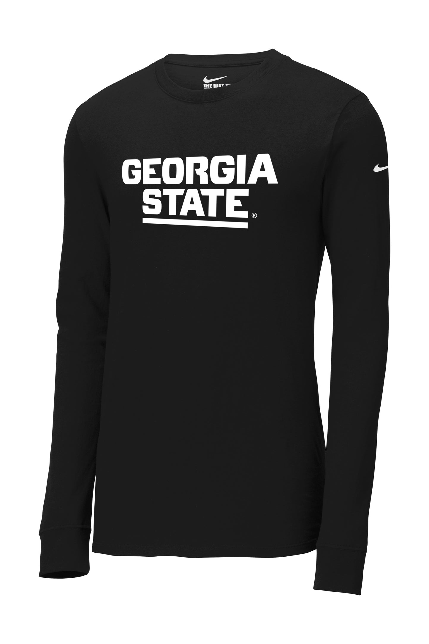 Georgia State Nike Dri-FIT Cotton/Poly Long Sleeve Tee- Black