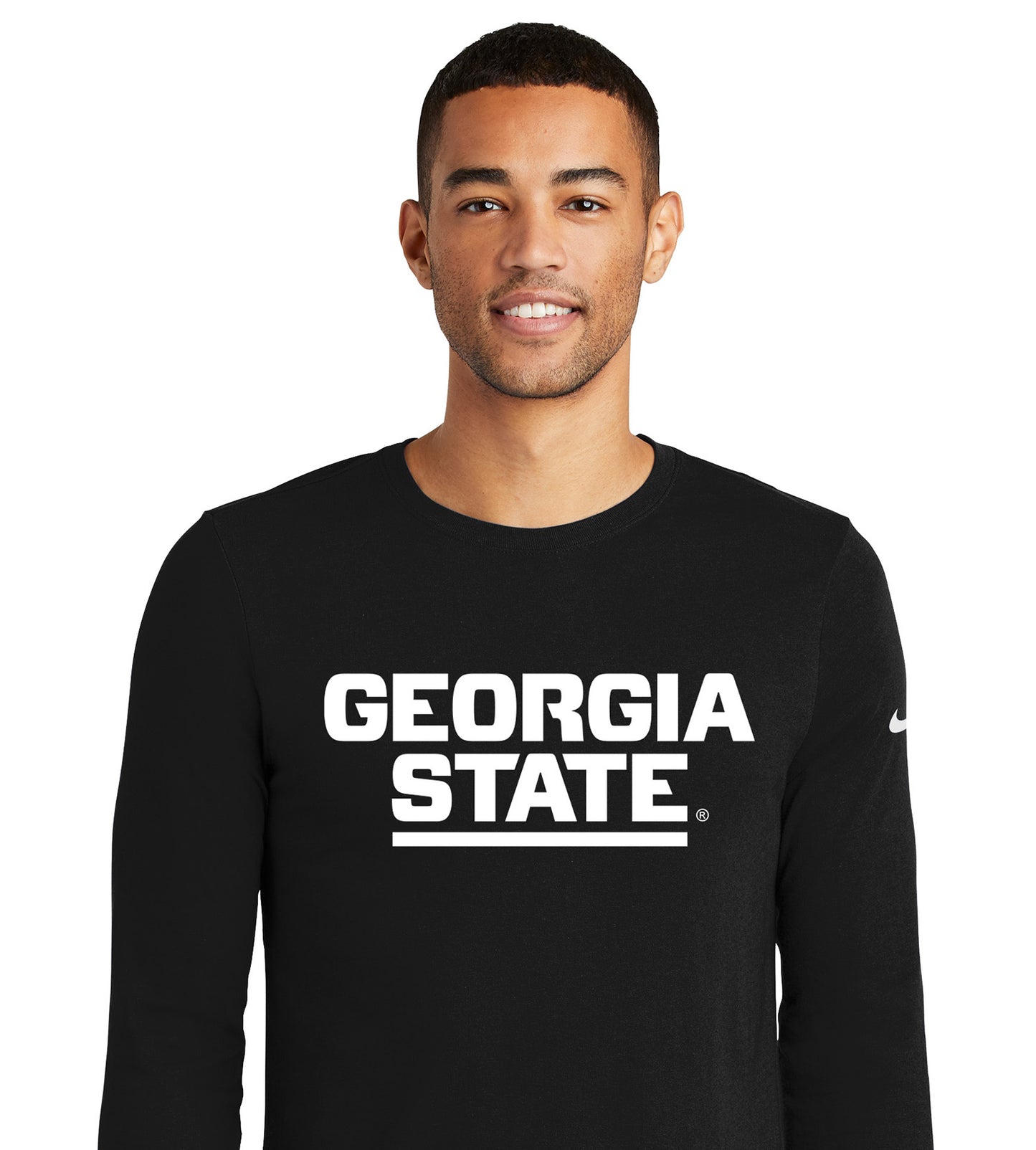 Georgia State Nike Dri-FIT Cotton/Poly Long Sleeve Tee- Black