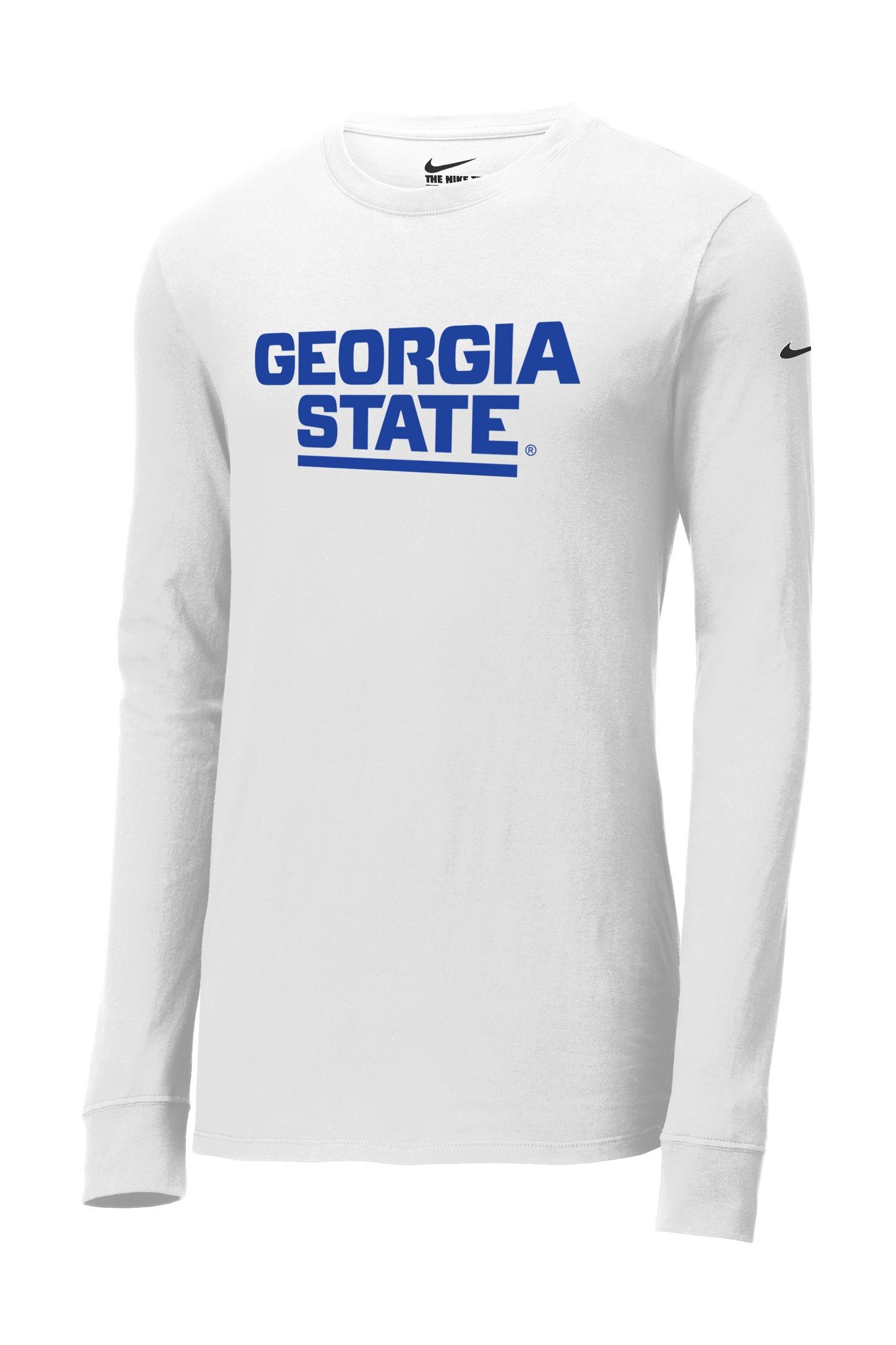 Georgia State Nike Dri-FIT Cotton/Poly Long Sleeve Tee-white