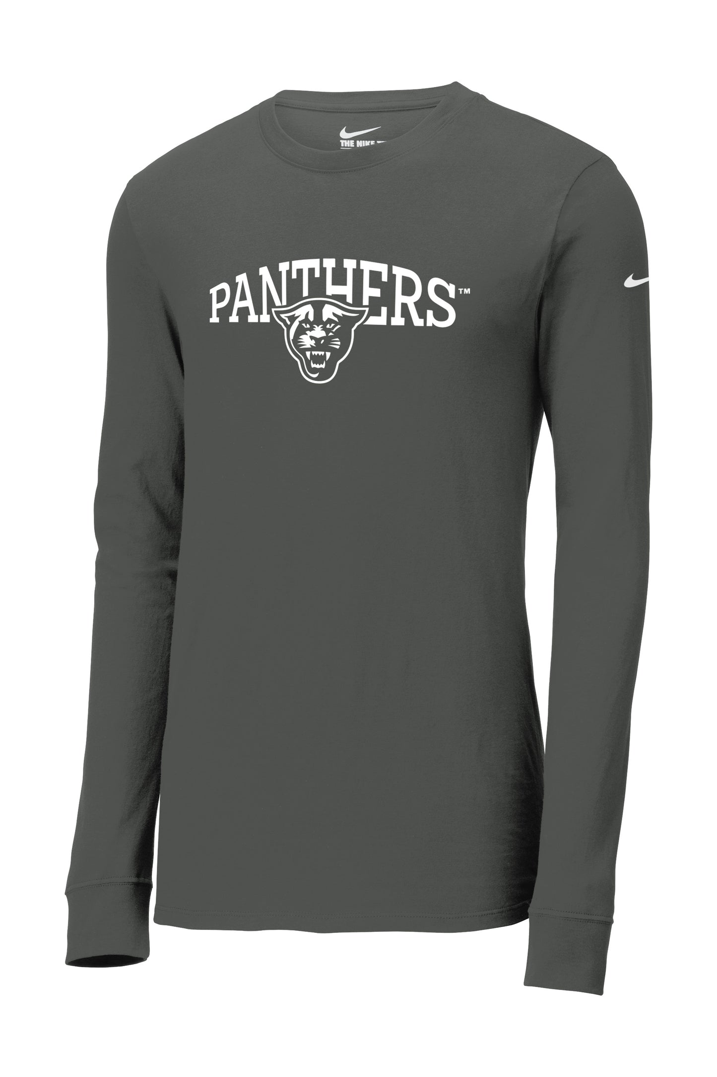 Panthers Nike Dri-FIT Cotton/Poly Long Sleeve Tee- Anthracite