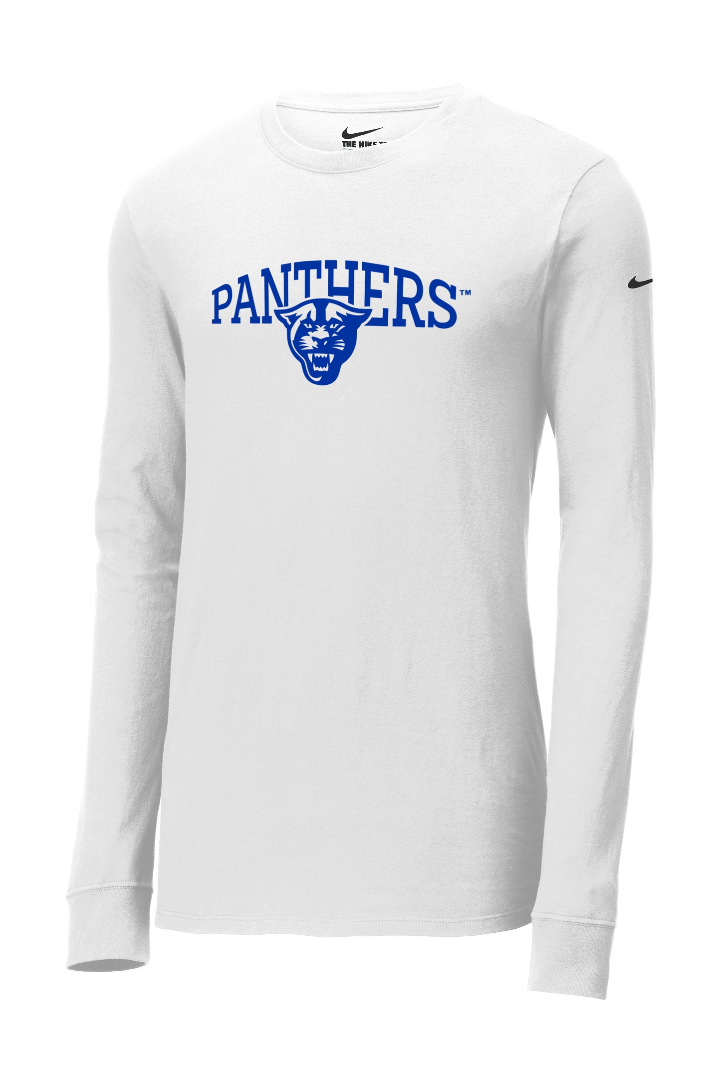 Panthers Nike Dri-FIT Cotton/Poly Long Sleeve Tee- White
