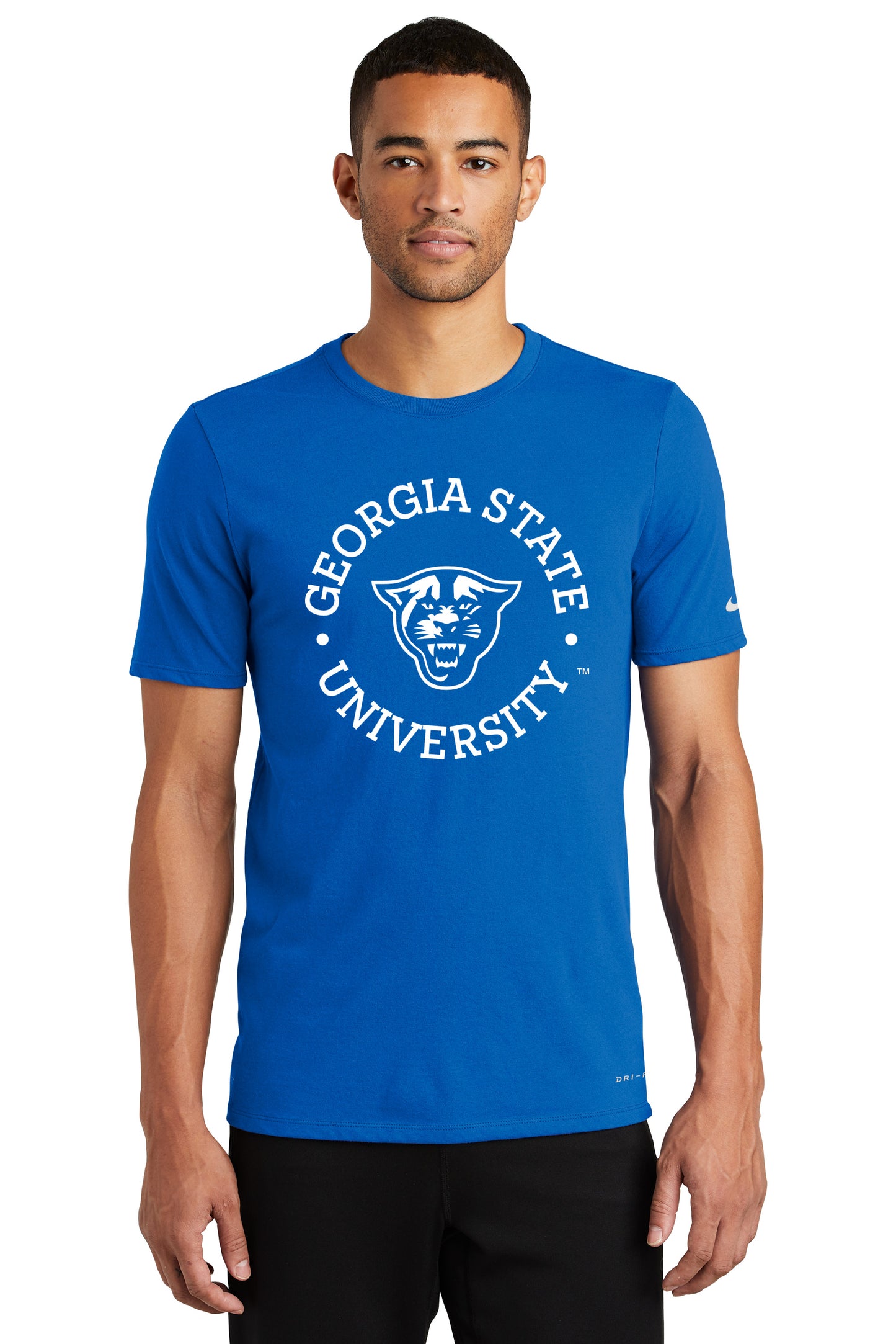 Georgia State Nike Dri-FIT Cotton/Poly Tee- Royal