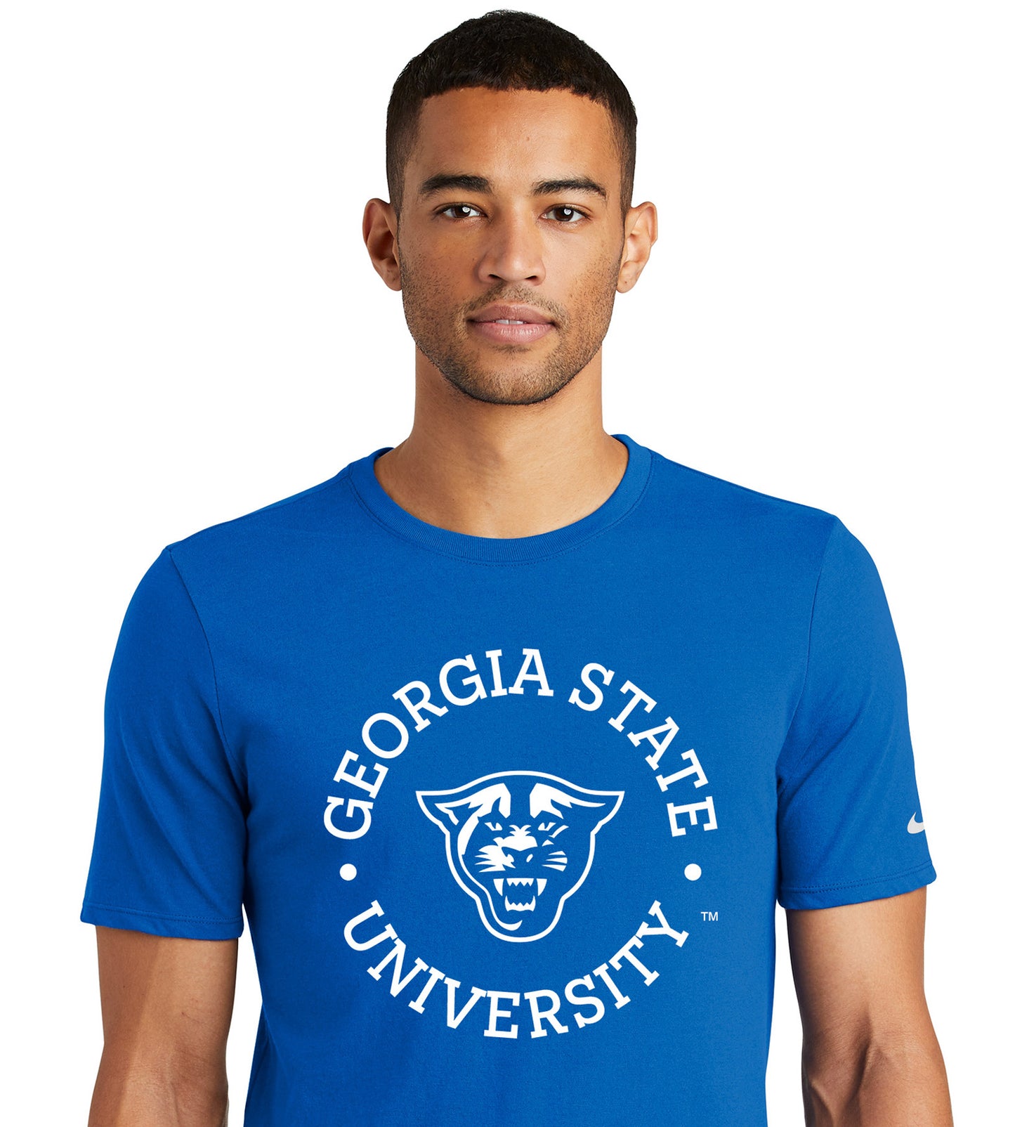 Georgia State Nike Dri-FIT Cotton/Poly Tee- Royal