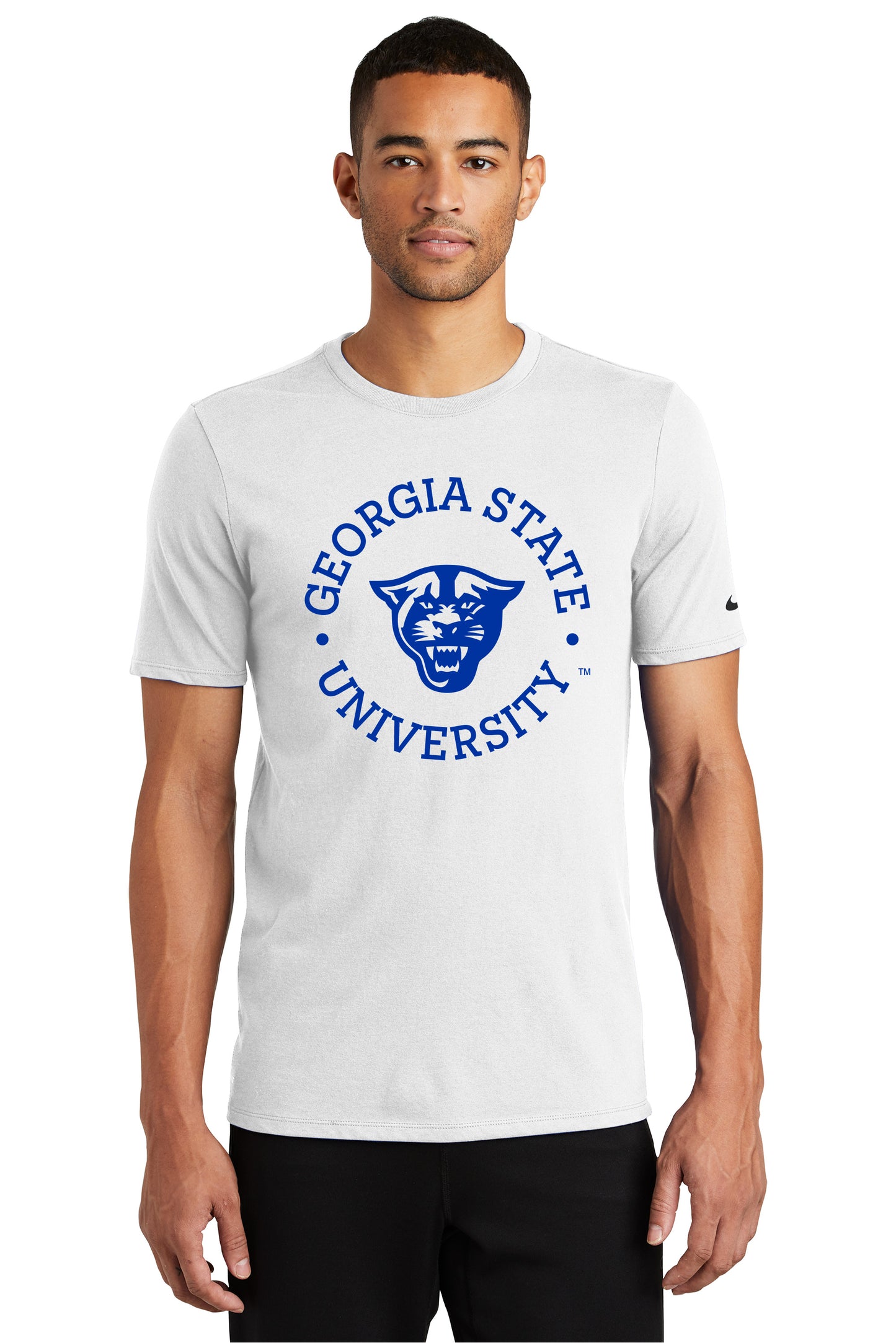 Georgia State Nike Dri-FIT Cotton/Poly Tee- White