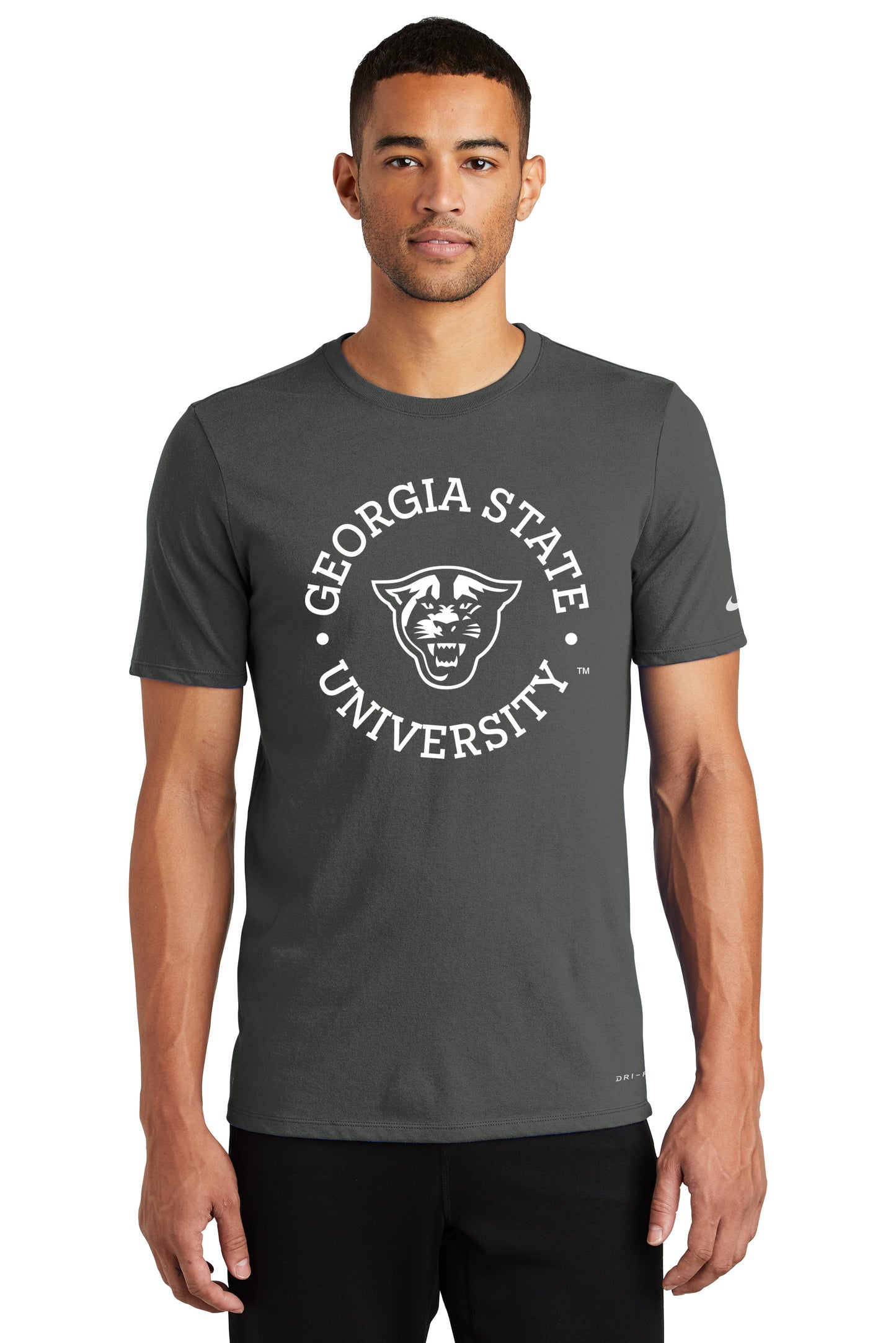 Georgia State Nike Dri-FIT Cotton/Poly Tee- Anthracite