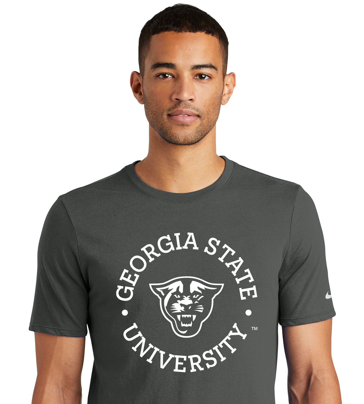 Georgia State Nike Dri-FIT Cotton/Poly Tee- Anthracite