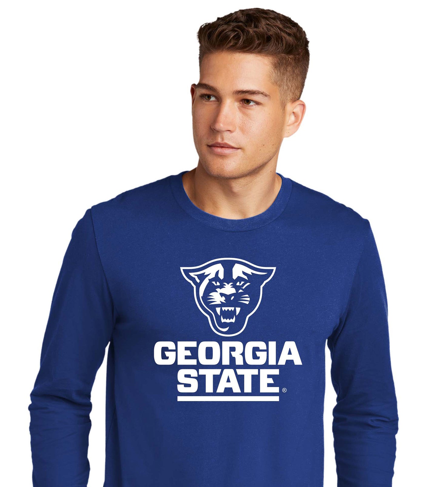 Georgia State Panthers Men's Cotton Long-Sleeve Crew-Royal