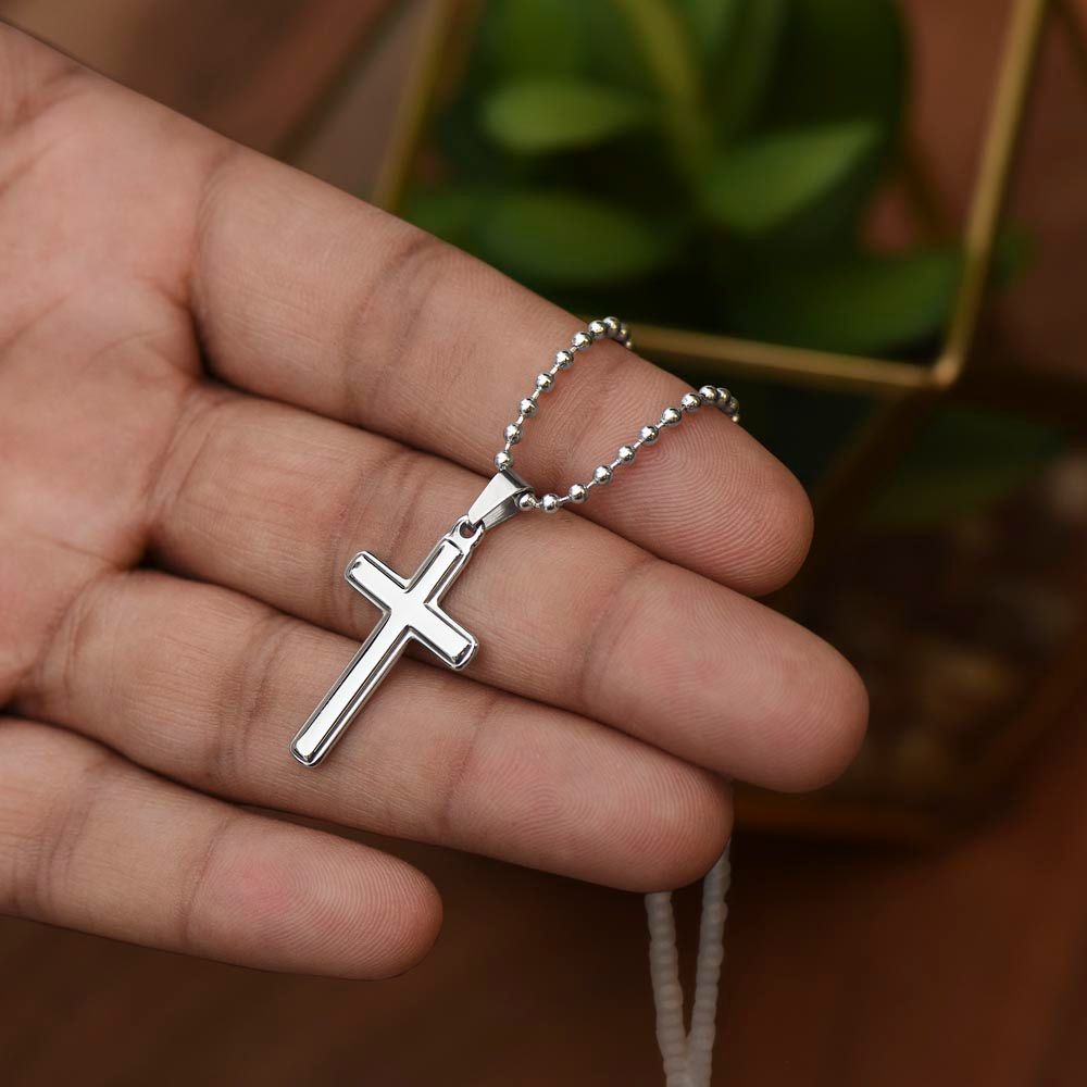 To My Mom, Georgia State University, Stainless Cross Necklace, From Son
