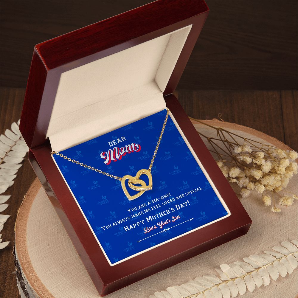 To My Mom, Georgia State University, Interlocking Hearts Necklace, From Son