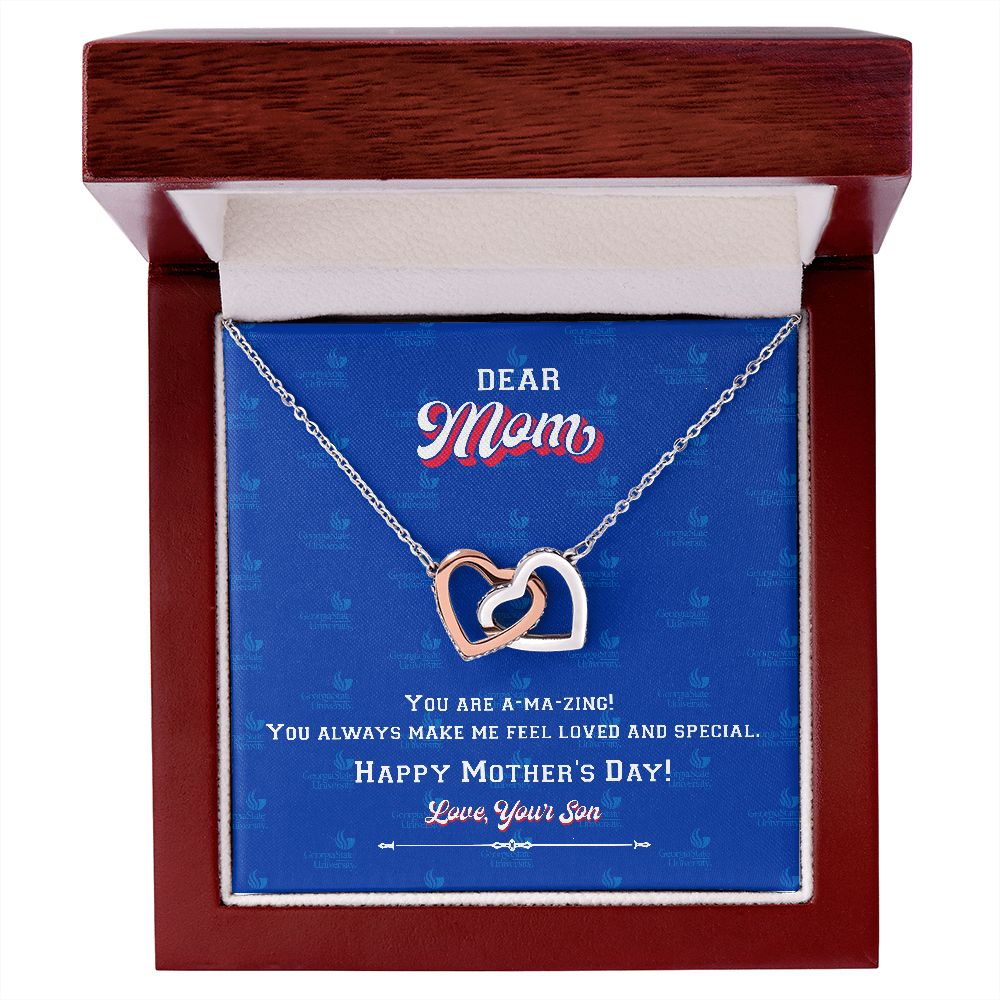 To My Mom, Georgia State University, Interlocking Hearts Necklace, From Son