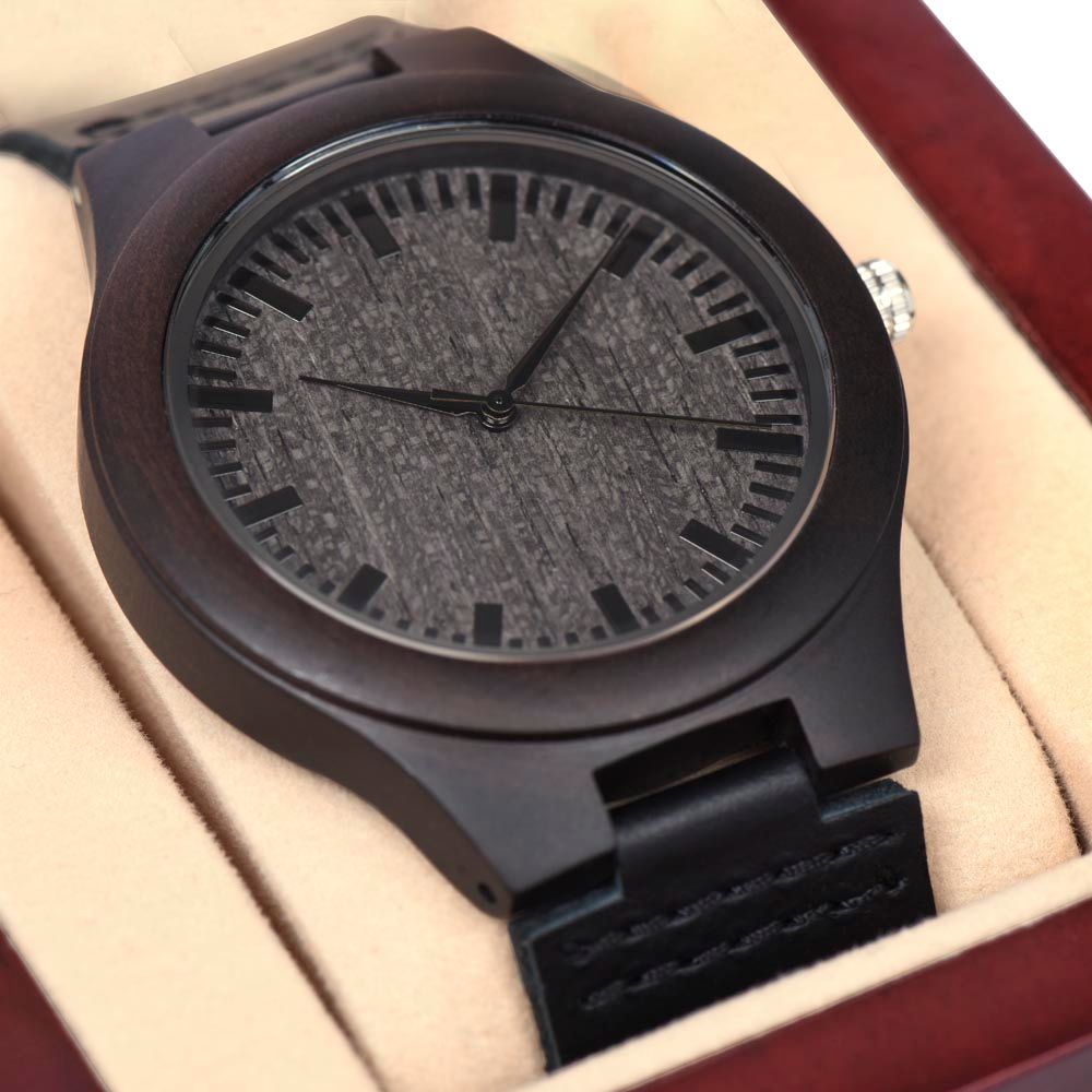 To my son, It's Time to Celebrate, Wooden wrist watch