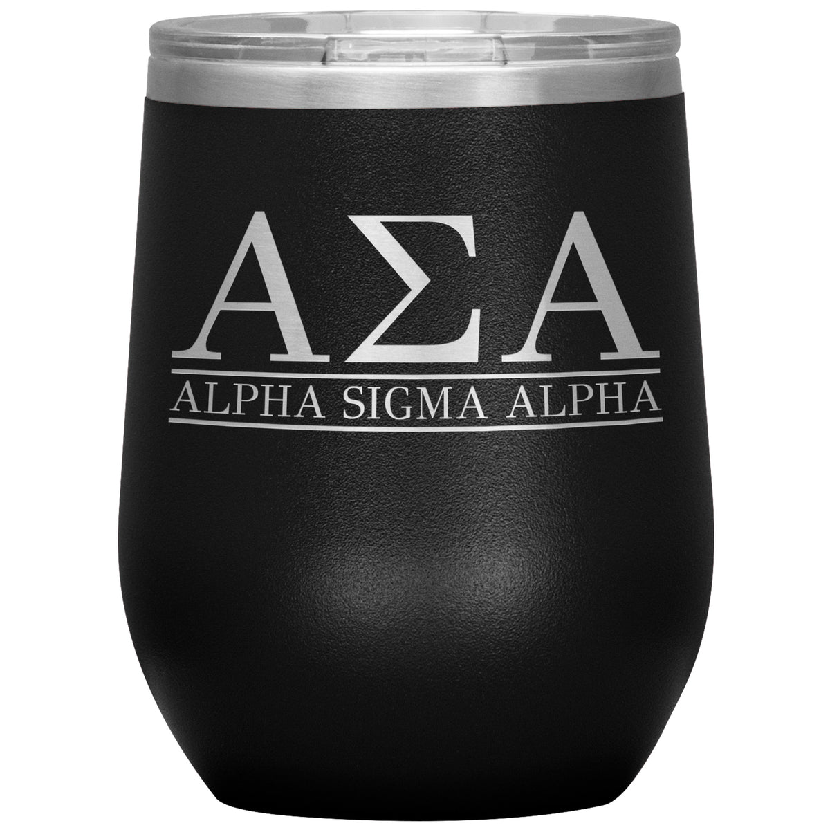 Alpha Sigma Alpha Sorority, Greek Letters Logo, 12oz Wine Insulated Tumbler