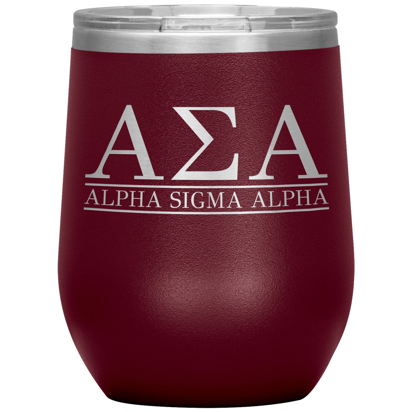 Alpha Sigma Alpha Sorority, Greek Letters Logo, 12oz Wine Insulated Tumbler