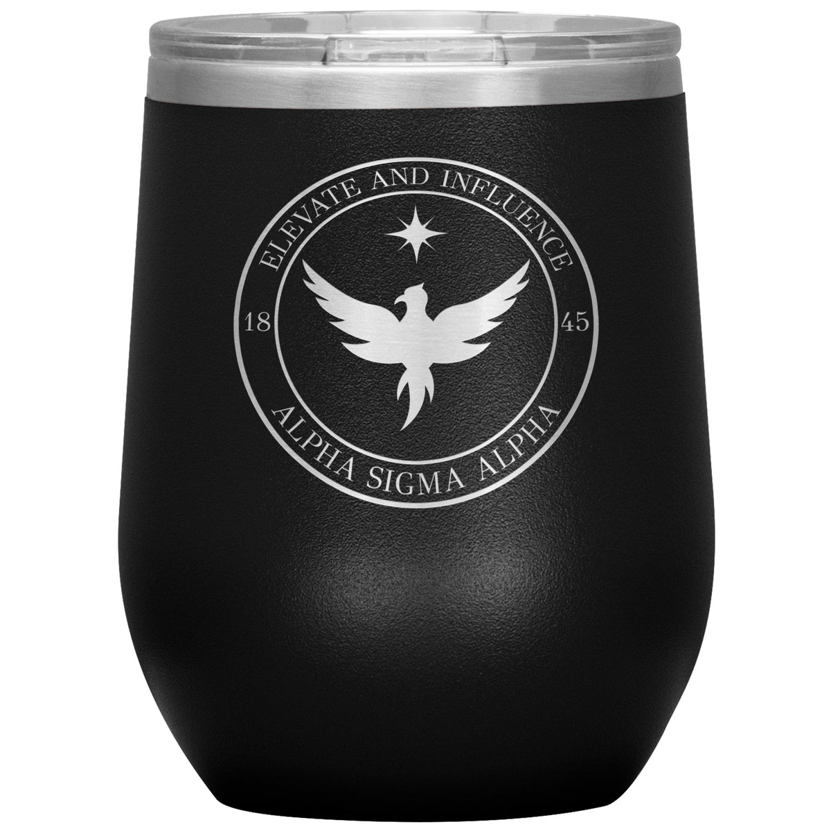 Alpha Sigma Alpha Sorority, Phoenix Logo, 12oz Wine Insulated Tumbler