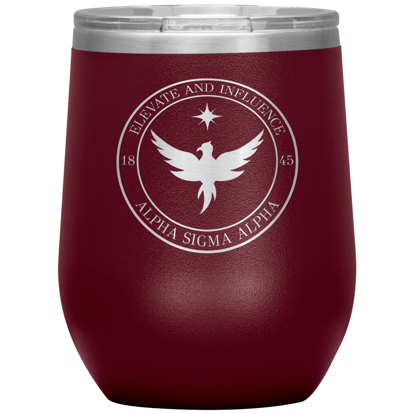 Alpha Sigma Alpha Sorority, Phoenix Logo, 12oz Wine Insulated Tumbler