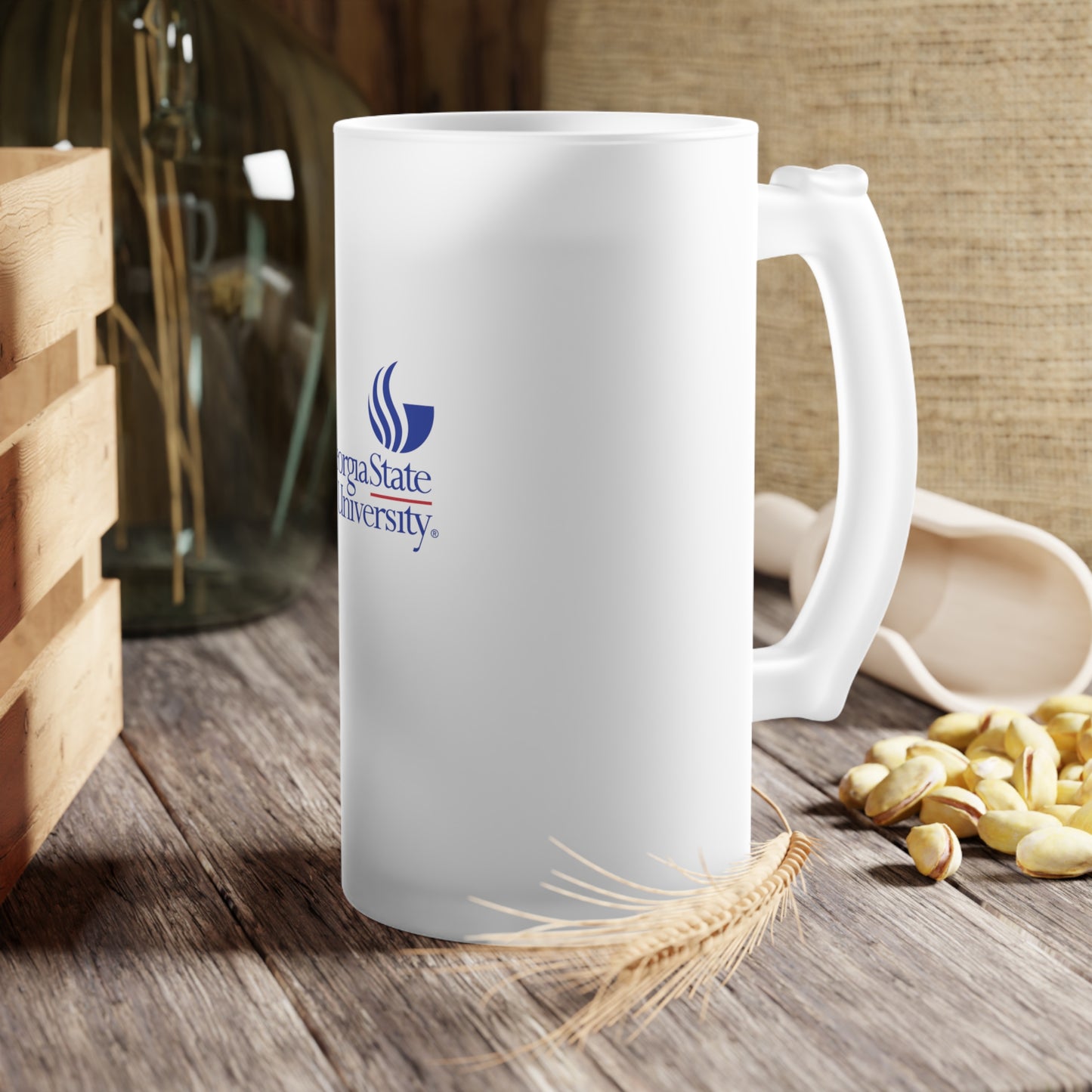 Georgia State University,  Frosted Glass Beer Mug