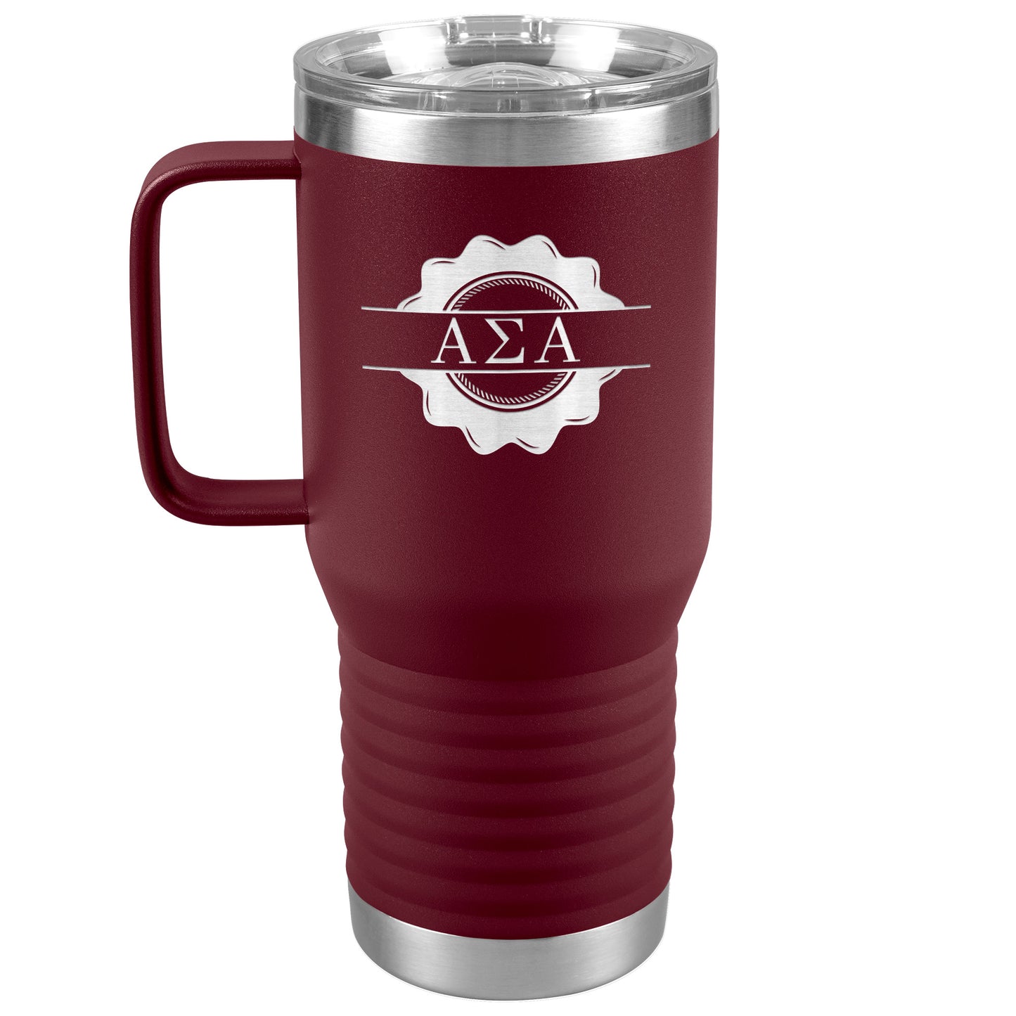 Alpha Sigma Alpha Sorority, Greek Letters Badge Logo, 20oz Travel Tumbler