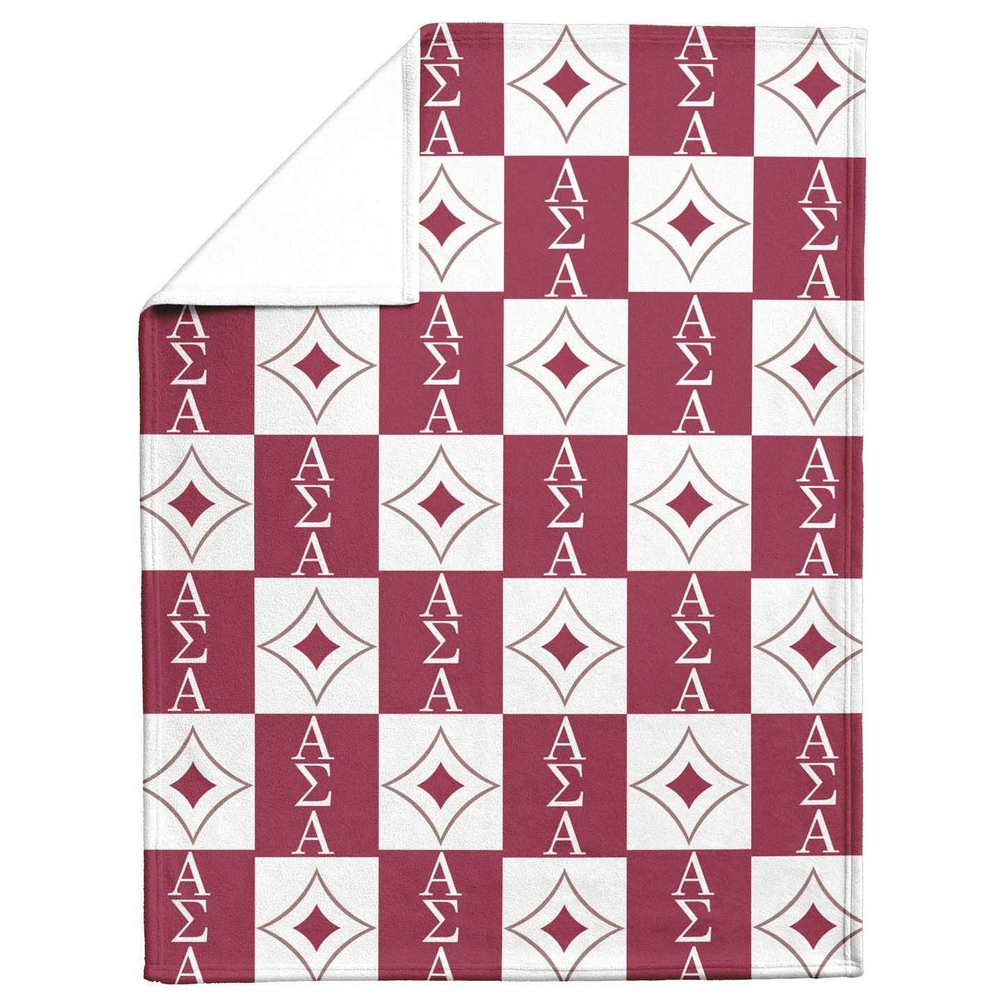 Alpha Sigma Alpha Sorority, Greek Letters Checker Box Pattern, Fleece Blanket